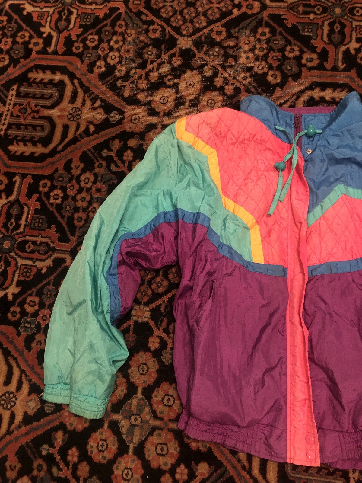 Vintage Lavon Petites Windbreaker Ski Jacket Womens Medium 1980s 90’s Colorful