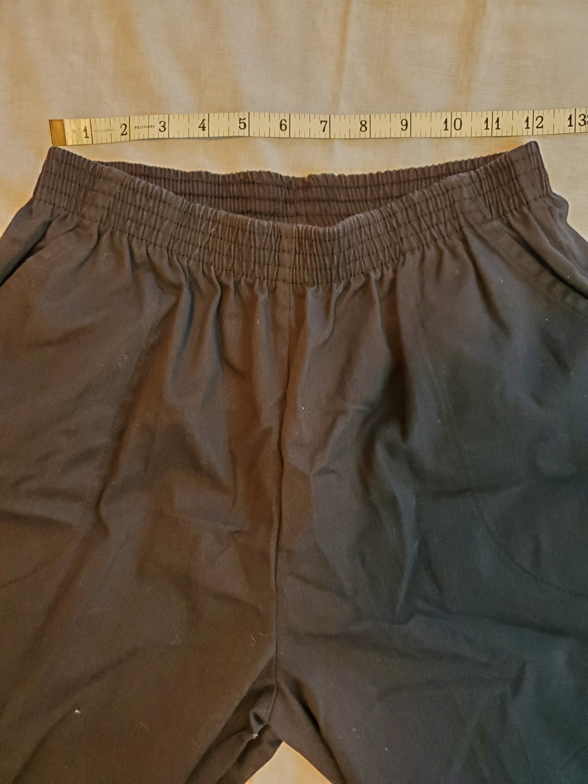 Vintage Chic Pants Womens 14 PETITE Black Pull On Elastic Waist Straight Casual