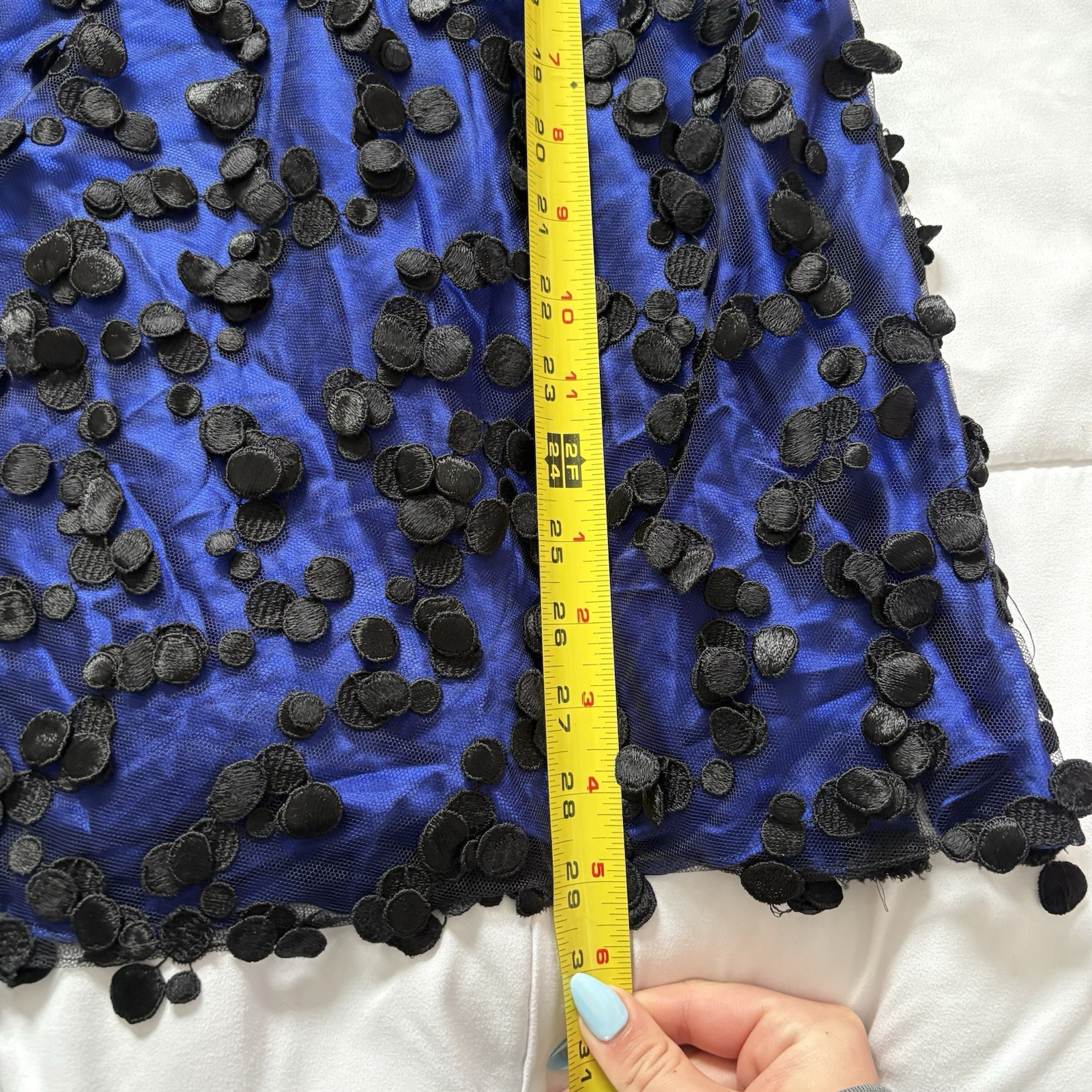 Vintage 80s 90s Mini Cocktail Dress Blue Black Dainty Romantic Feminine Whimsy