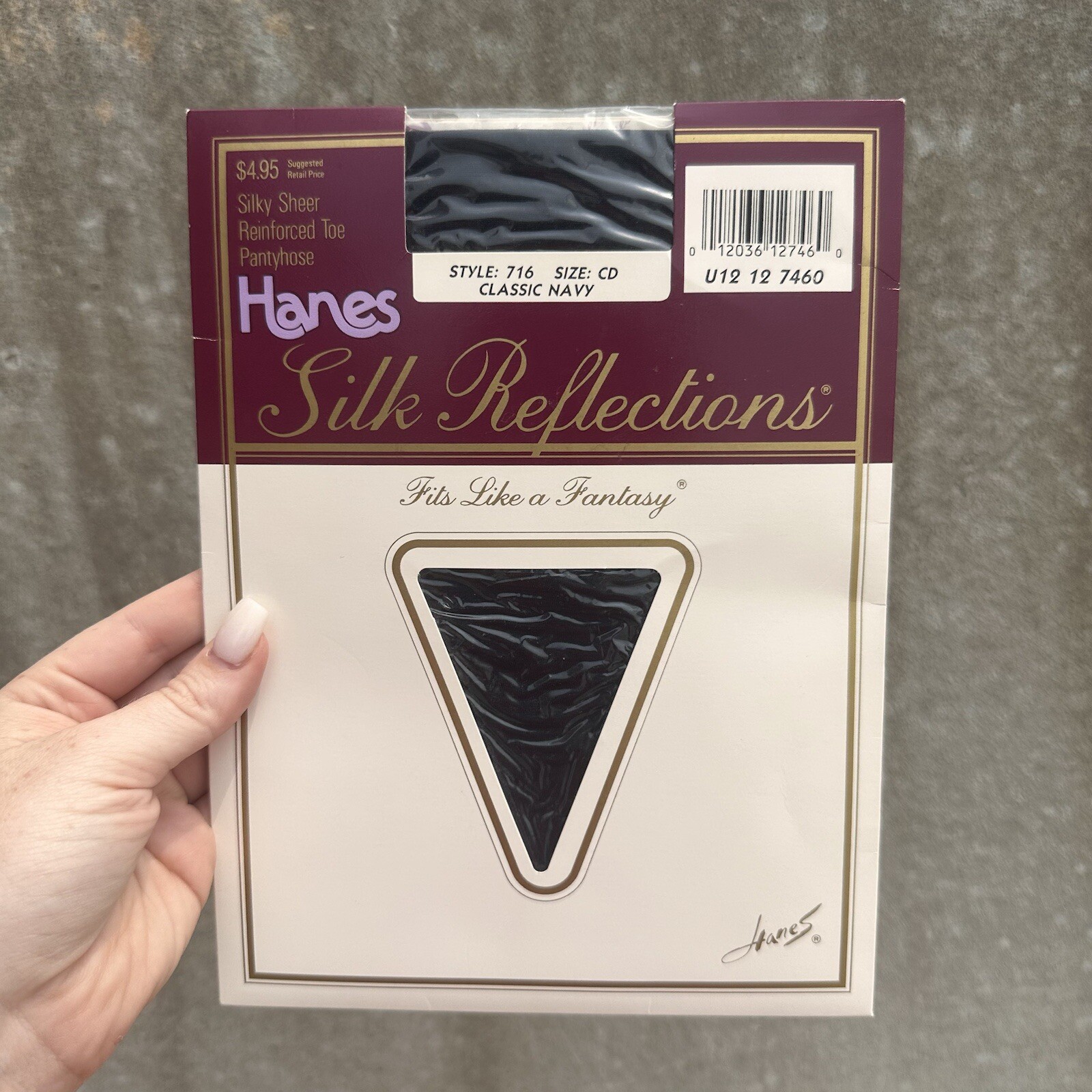 NEW ‘89 Hanes Silk Reflections Silky Sheer Pantyhose 716 Size CD Classic Navy