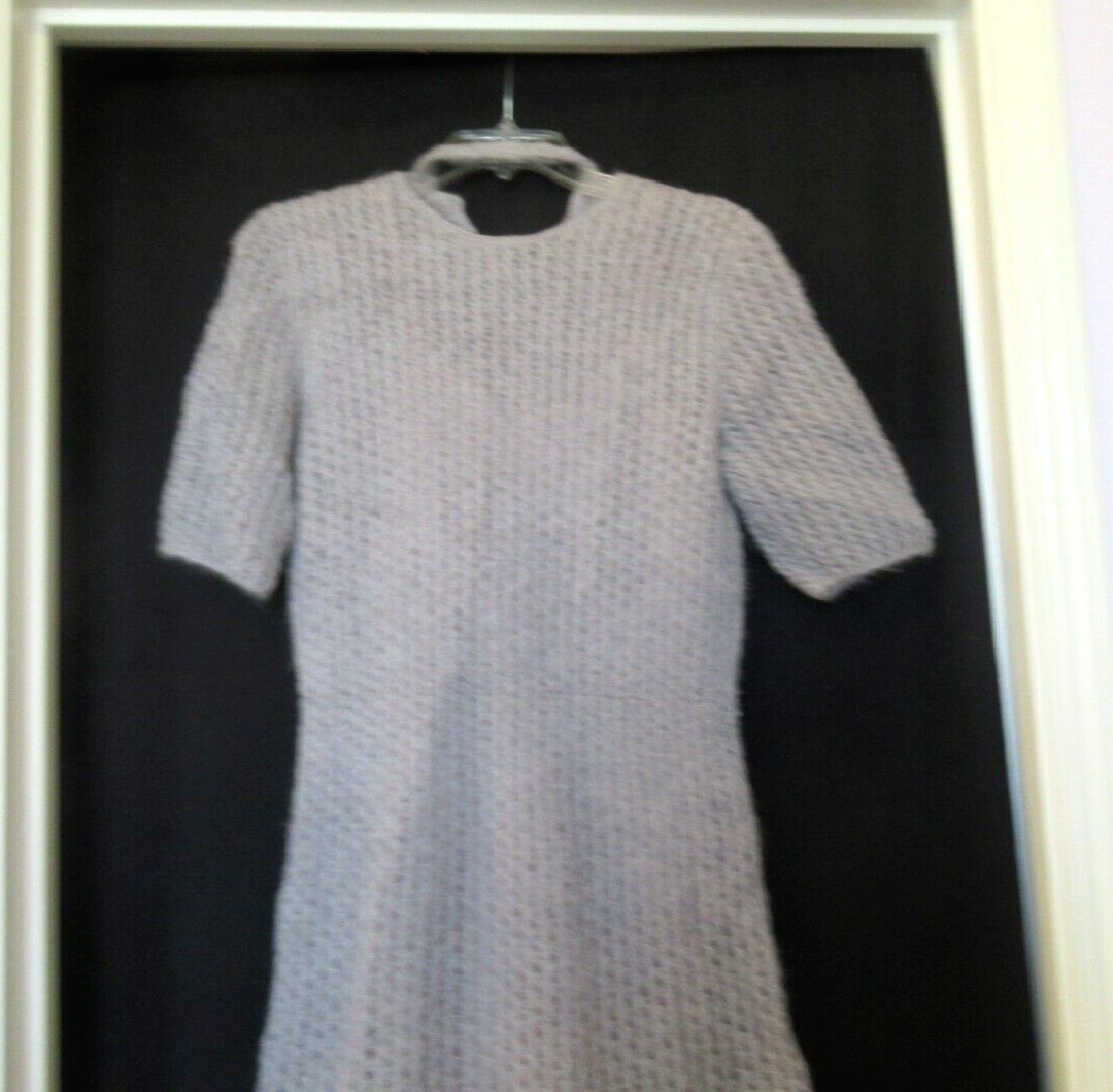 Gray knit shift dress and matching slip, c. 1960s, 32″ chest