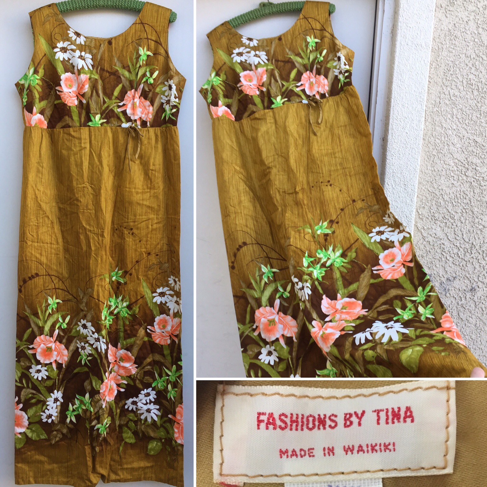 Vintage Fashions By Tina Made In Waikiki Hawaiian Dress Tiki Aloha Size M