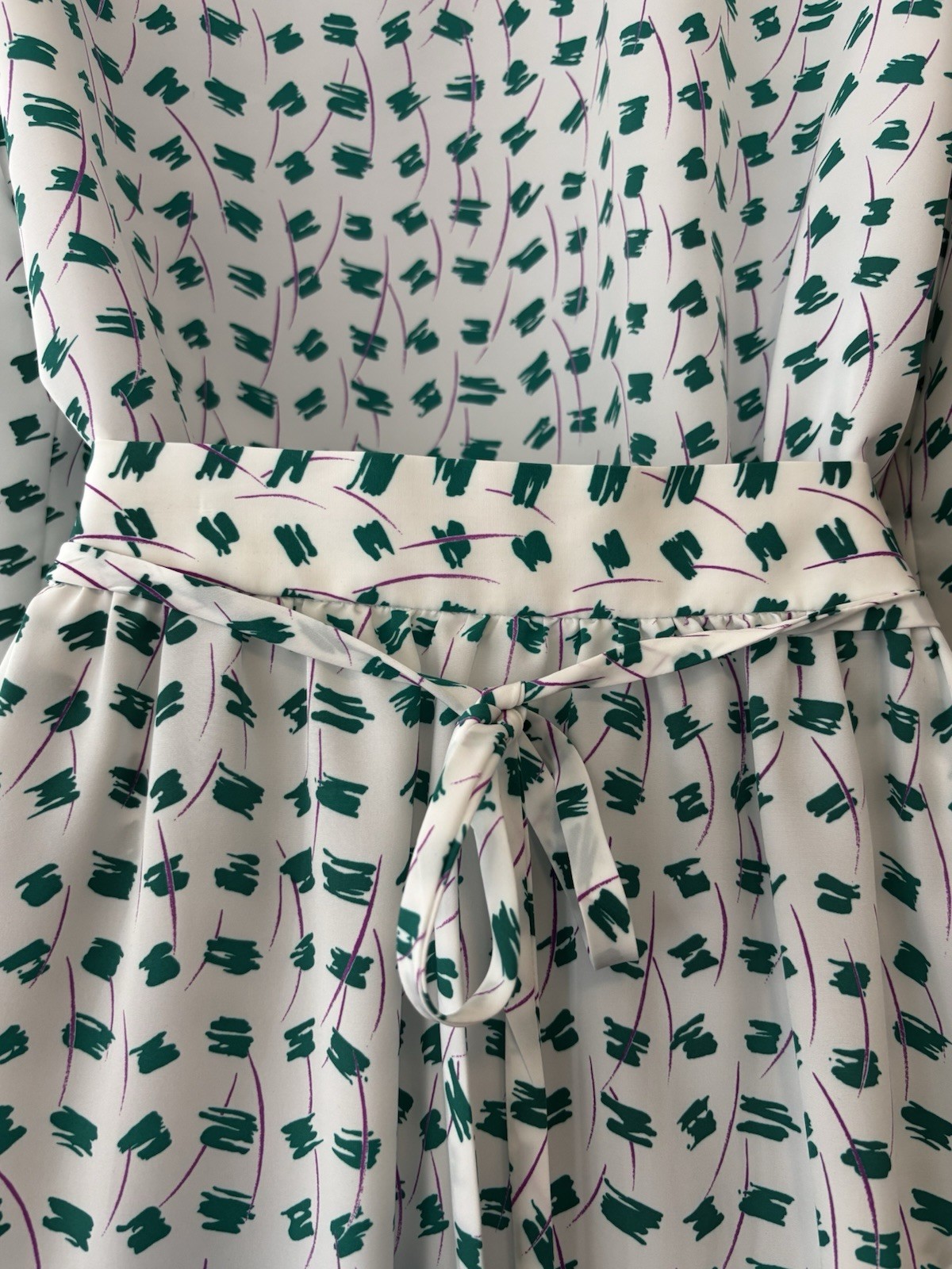 Vintage Young Traditions Blouse Skirt Set Women Small Medium Green Purple 80s