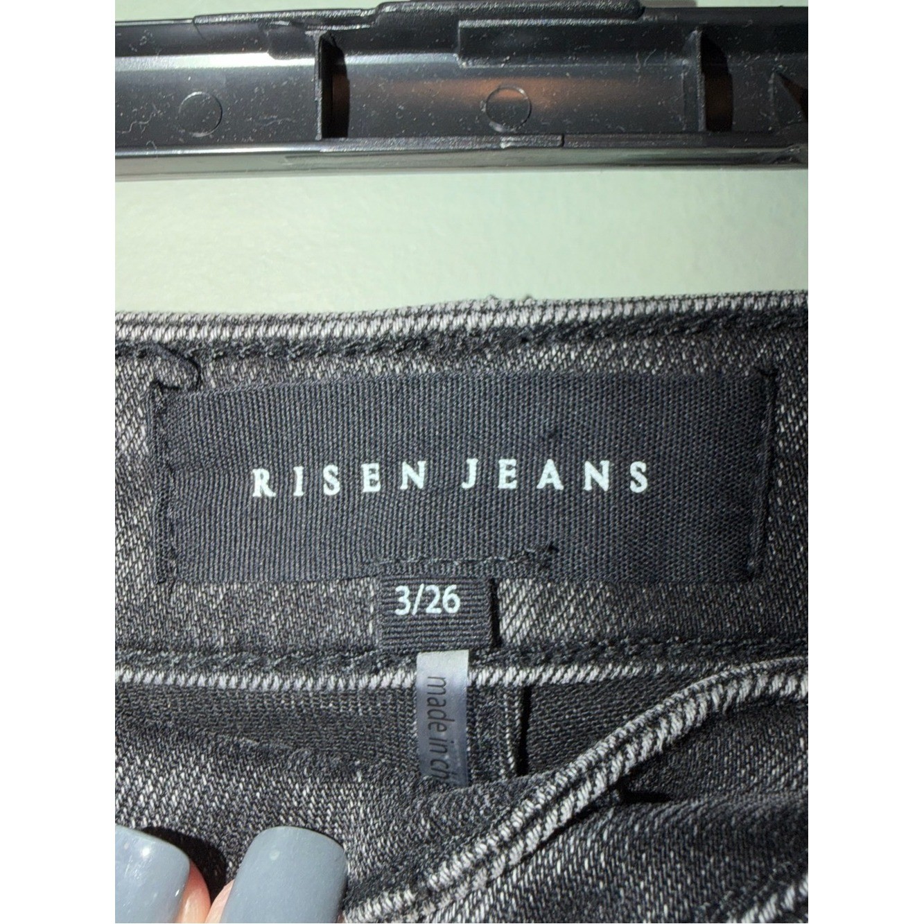 Risen Jeans Women’s High Rise Wide Crop Jeans in a dark gray or vintage black 3
