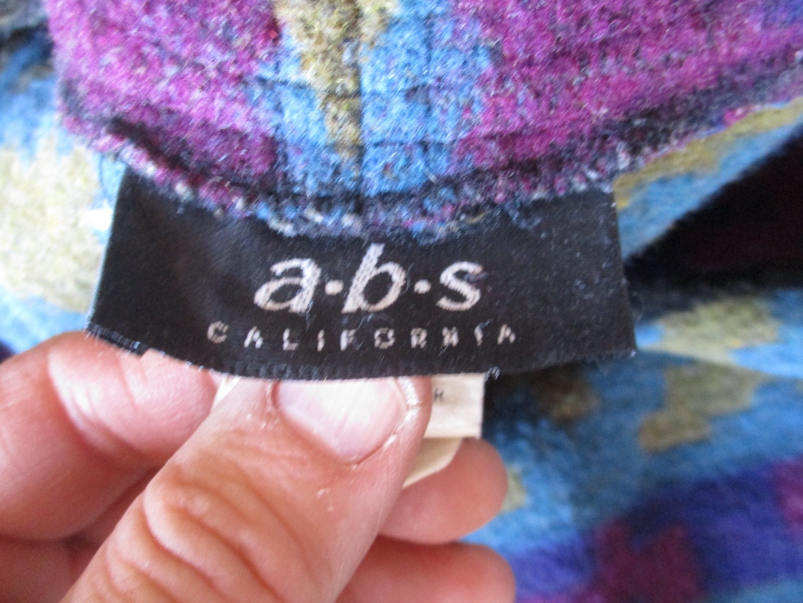 Vtg ABS, A.B.S. CALIFORNIA, Native Indian Blanket Wool Blend Robe Coat, USA made
