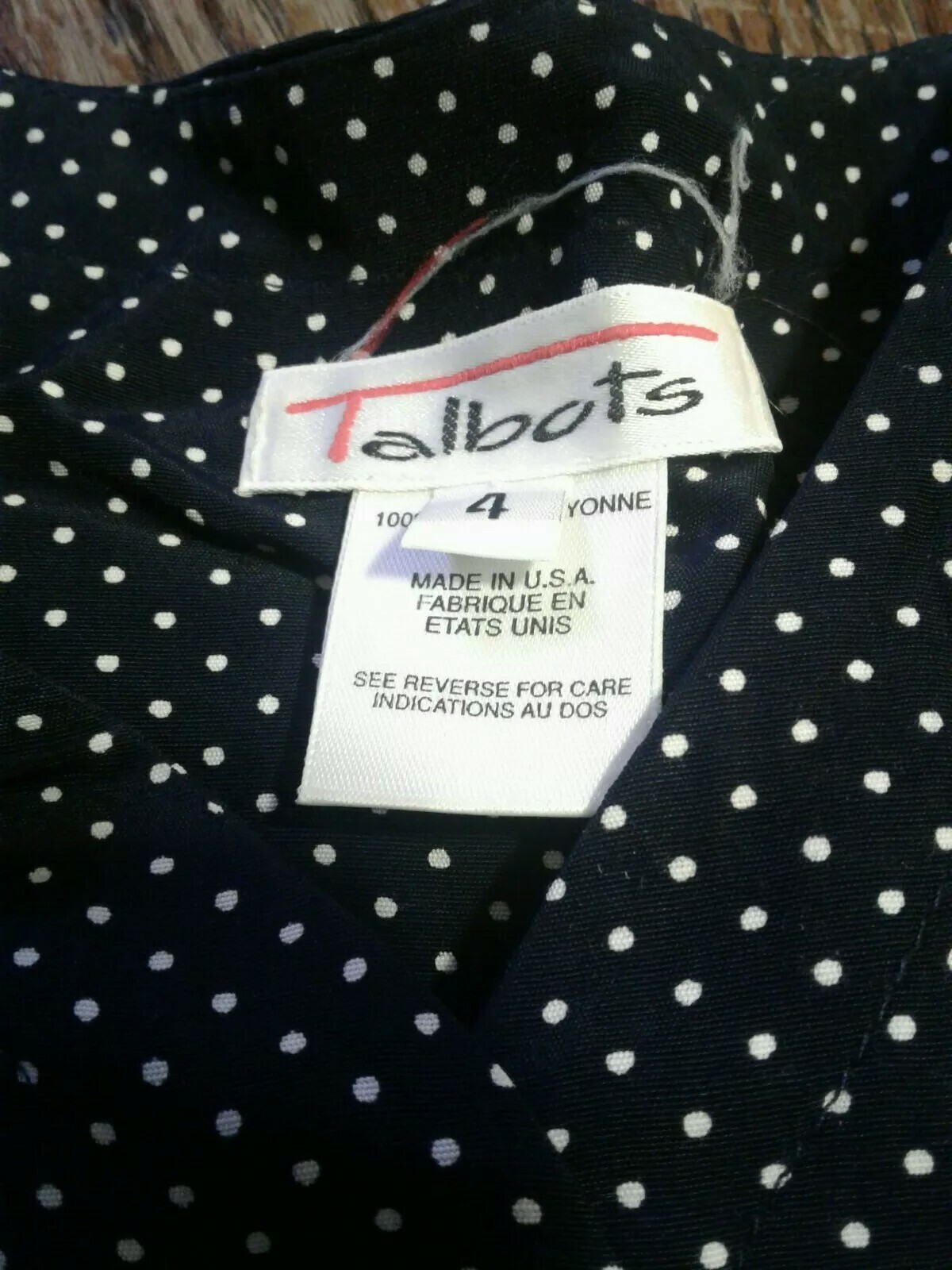 Vintage Talbots Polka Dot Dress Size 4 (cb33)
