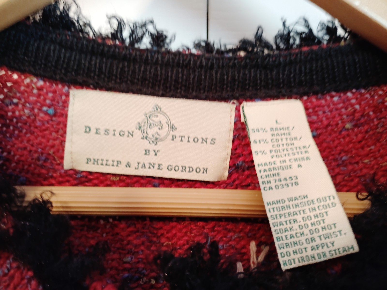 VTG Design Options Philip & Jane Gordon dog lovers sweater cardigan cotton+ L