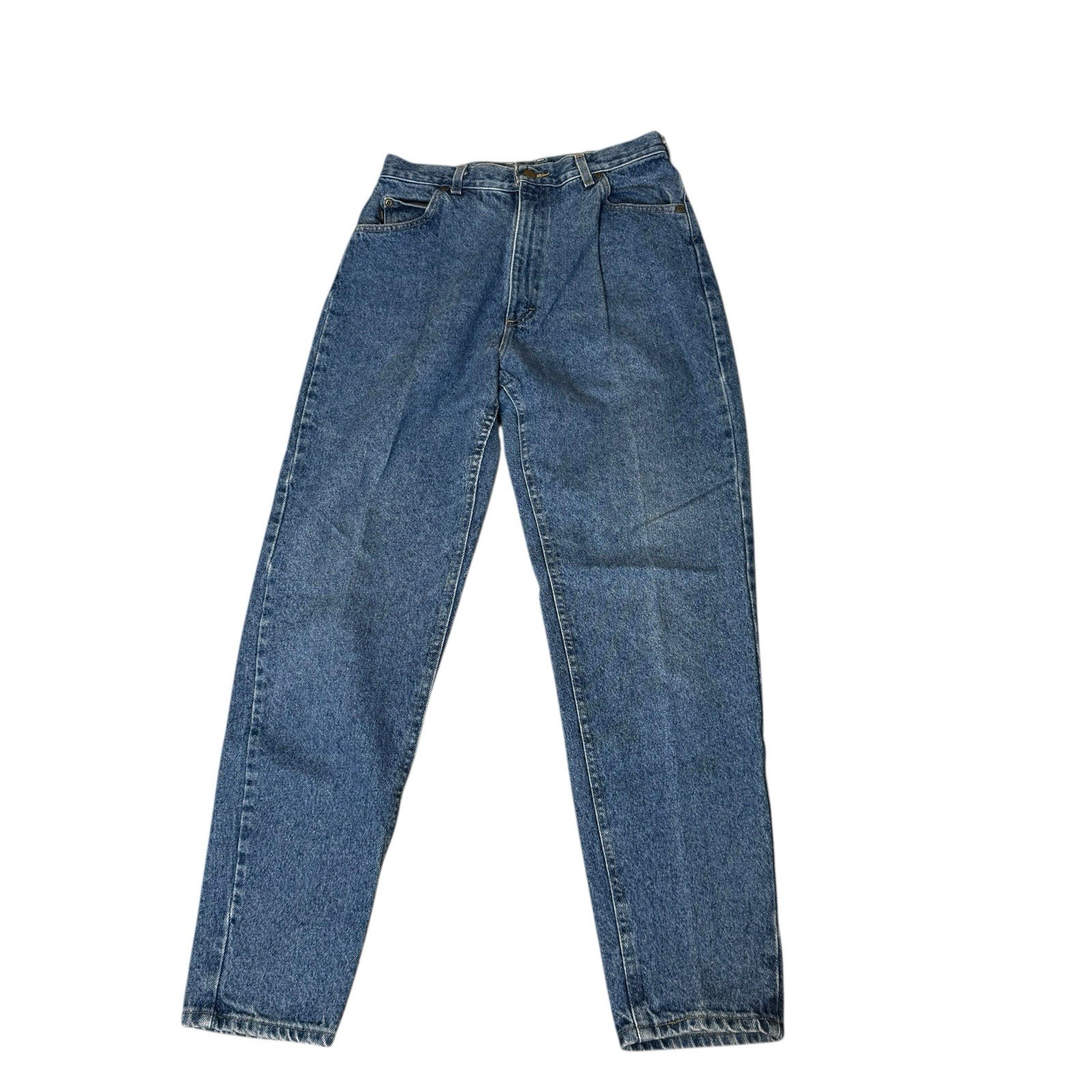 Vtg 80s Riders Womens Tapered Leg Barrel Mom Jeans Dark Blue 14W Measure 30×30