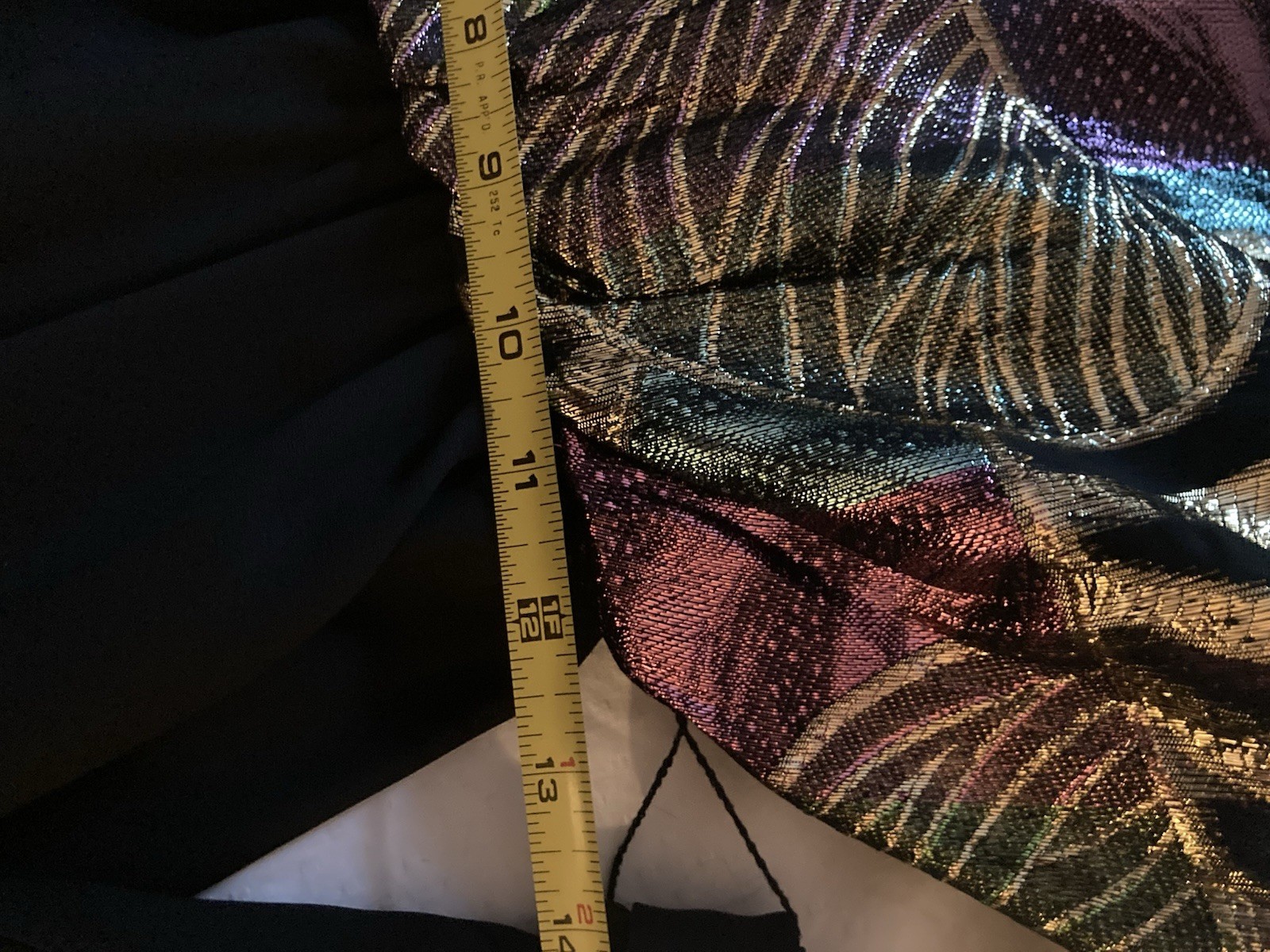 Vintage 80s Disco Glam Black Sheer Rayon Metallic Cocktail Party 11/12