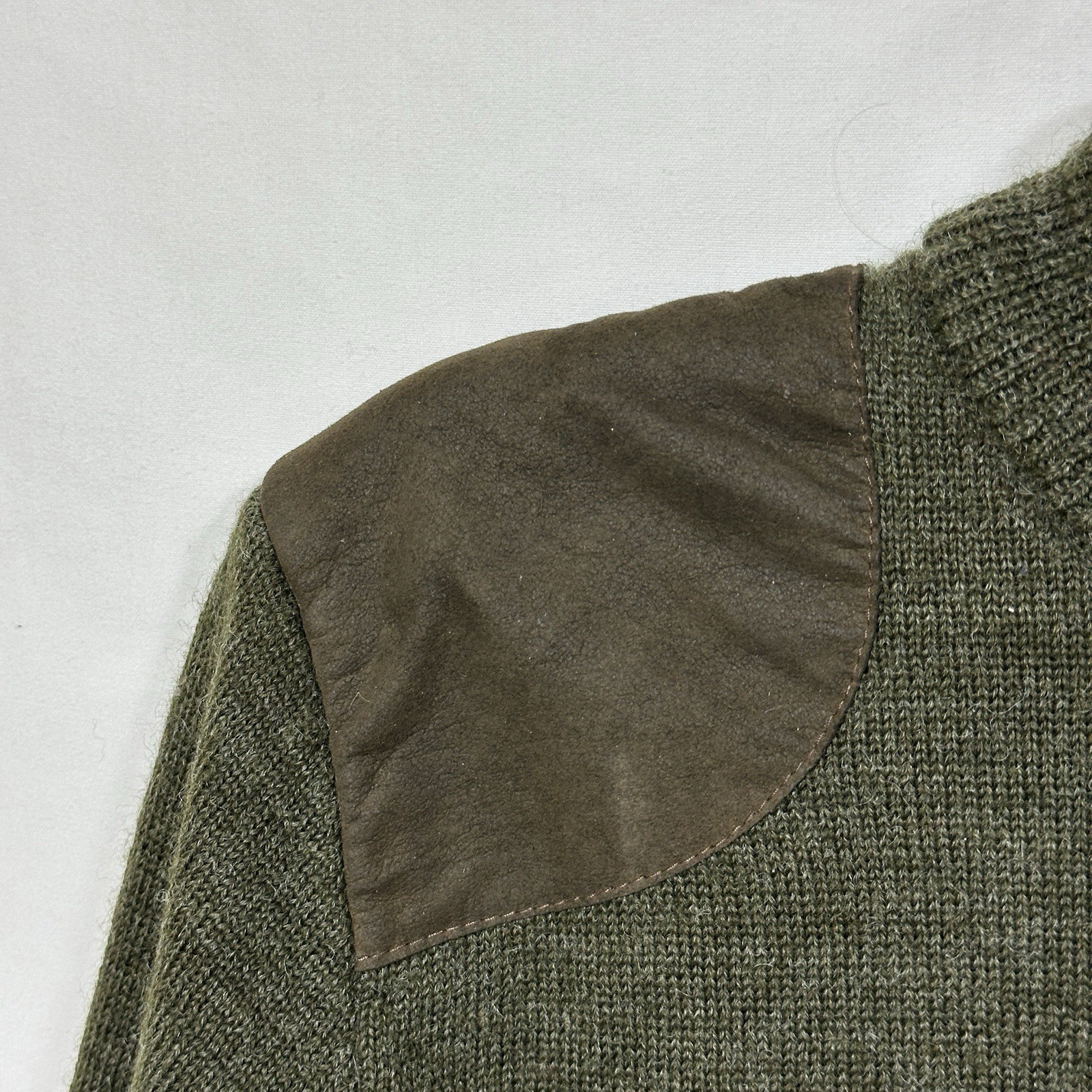 Vintage Dale of Norway Large Women’s 1/4 Zip Wool Sweater w/Elbow Patches Green