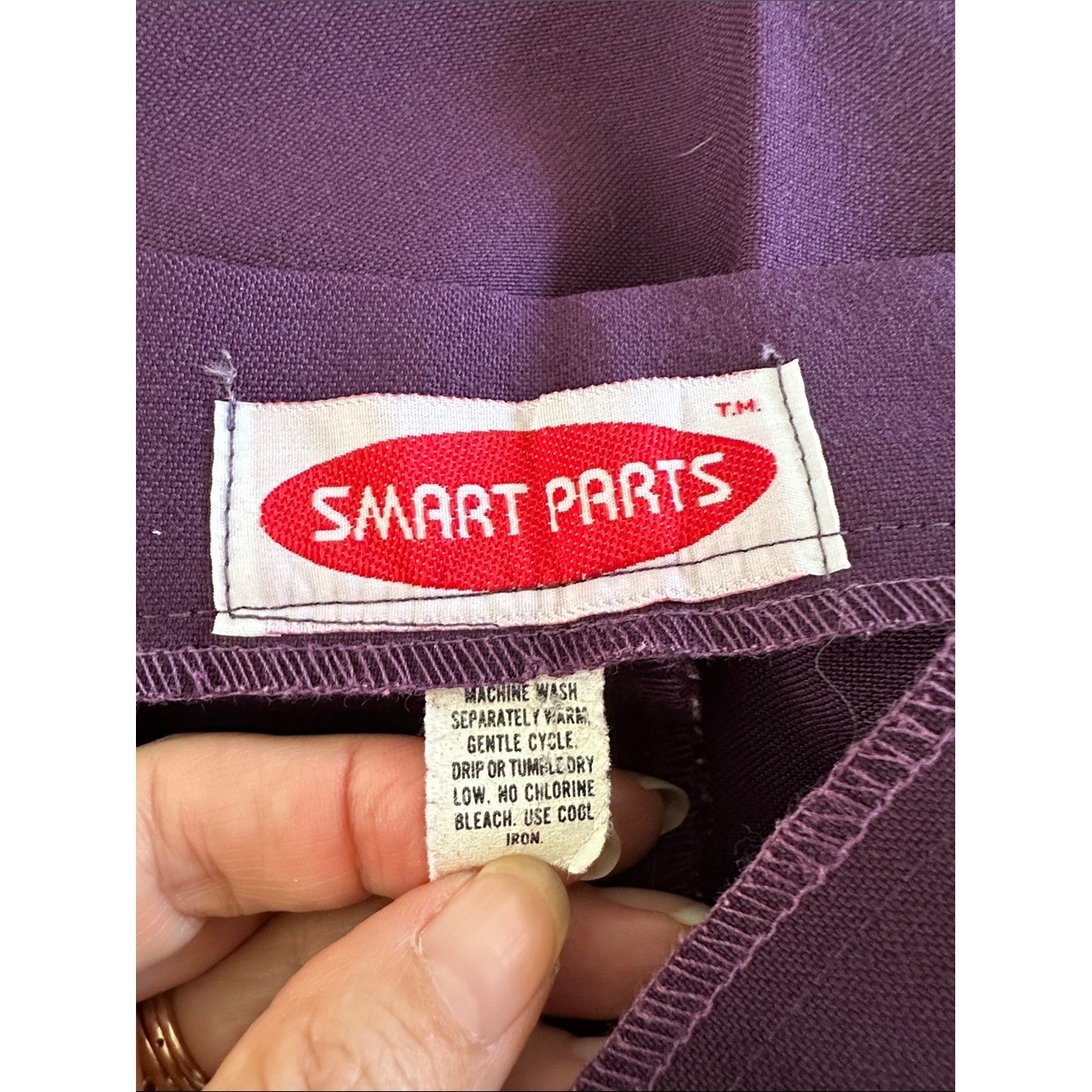 Vintage 70s Smart Pants Brand High-Waist Tailored Trousers in Deep Plum