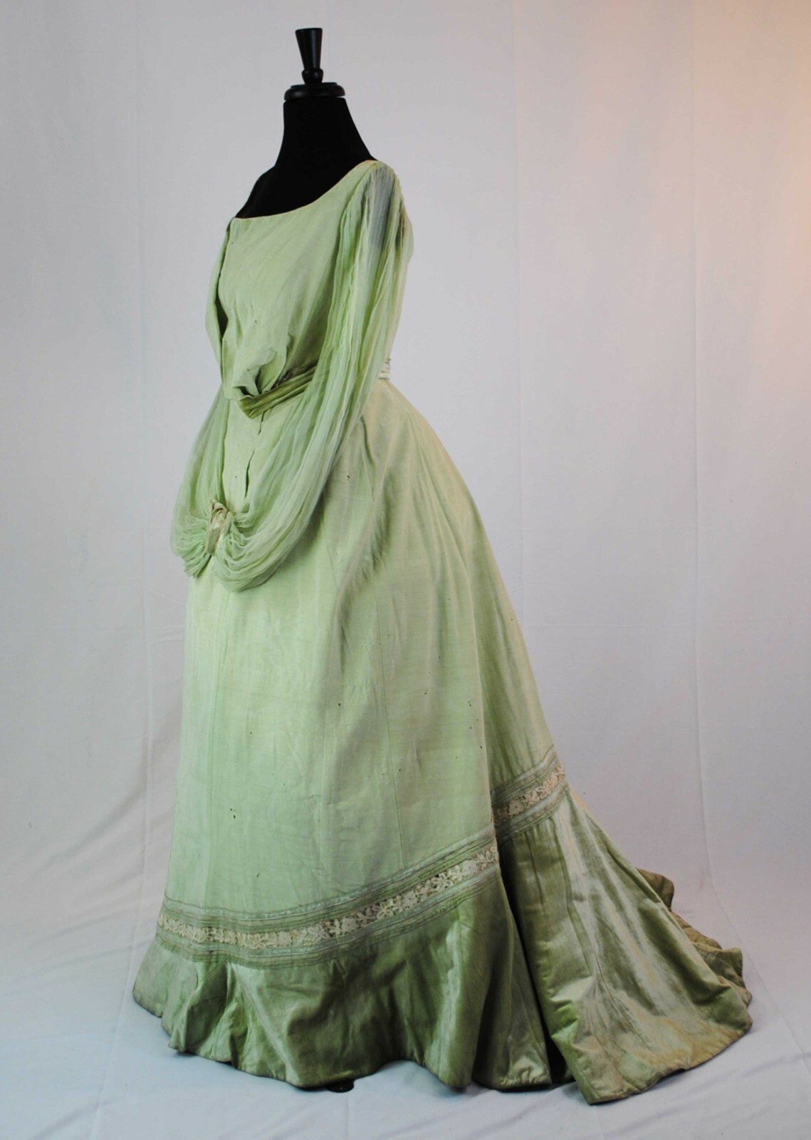 TRAINED EVENING DRESS, 3 PIECE, EARLY 1900s