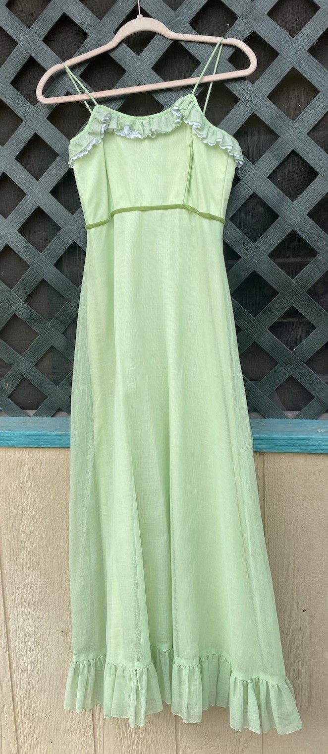 VTG Silvia Ann Mint Green Dress Sz 6 60s-70s
