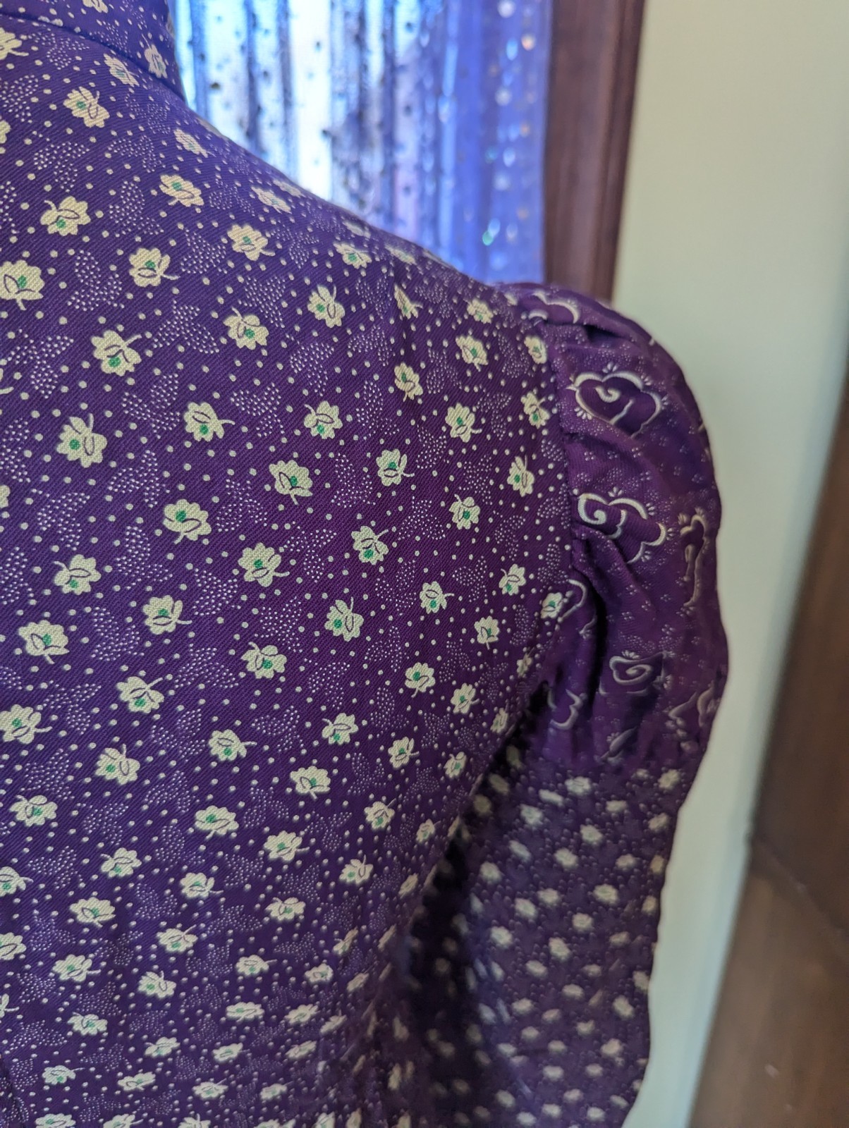 Vintage 70’s Young Edwardian By Arpeja Plum Purple Puff Juliet Sleeves Dress XS