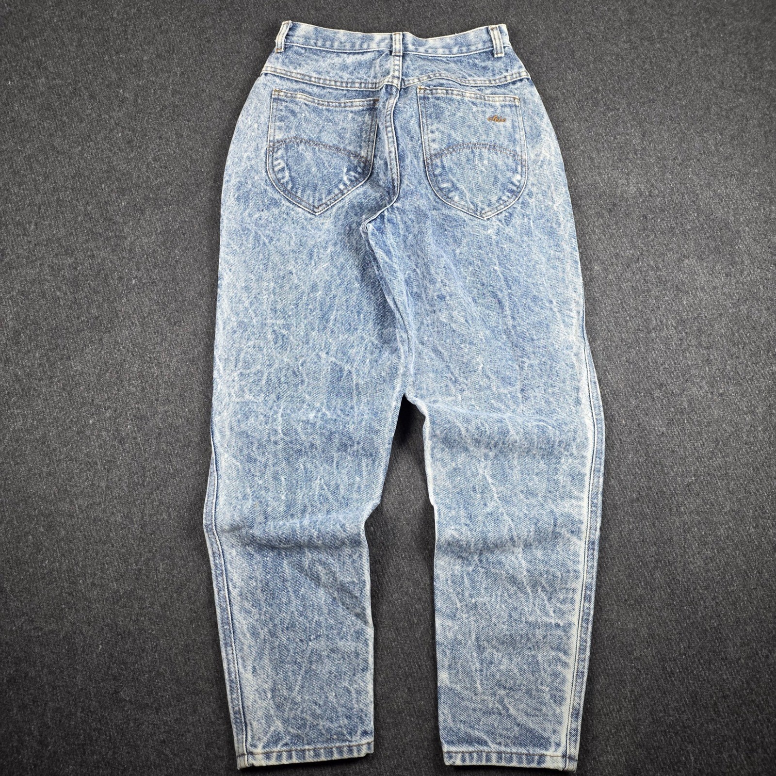 Chic Jeans Women 12P Blue Acid Wash Vintage High Waisted Tapered Mom Denim