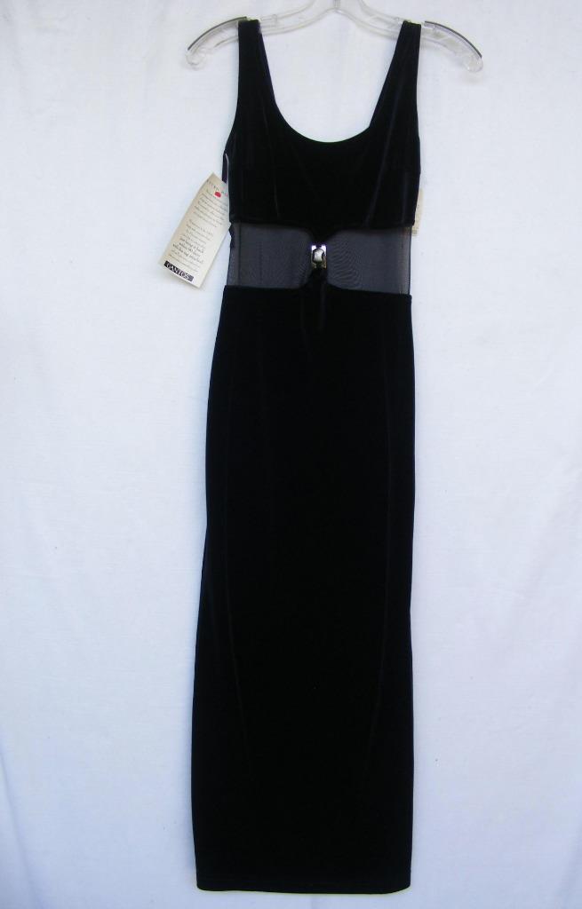 Urban Girl Womens Empire Dress S Slinky Spandex Stretch Sheer Illusion Maxi Tall