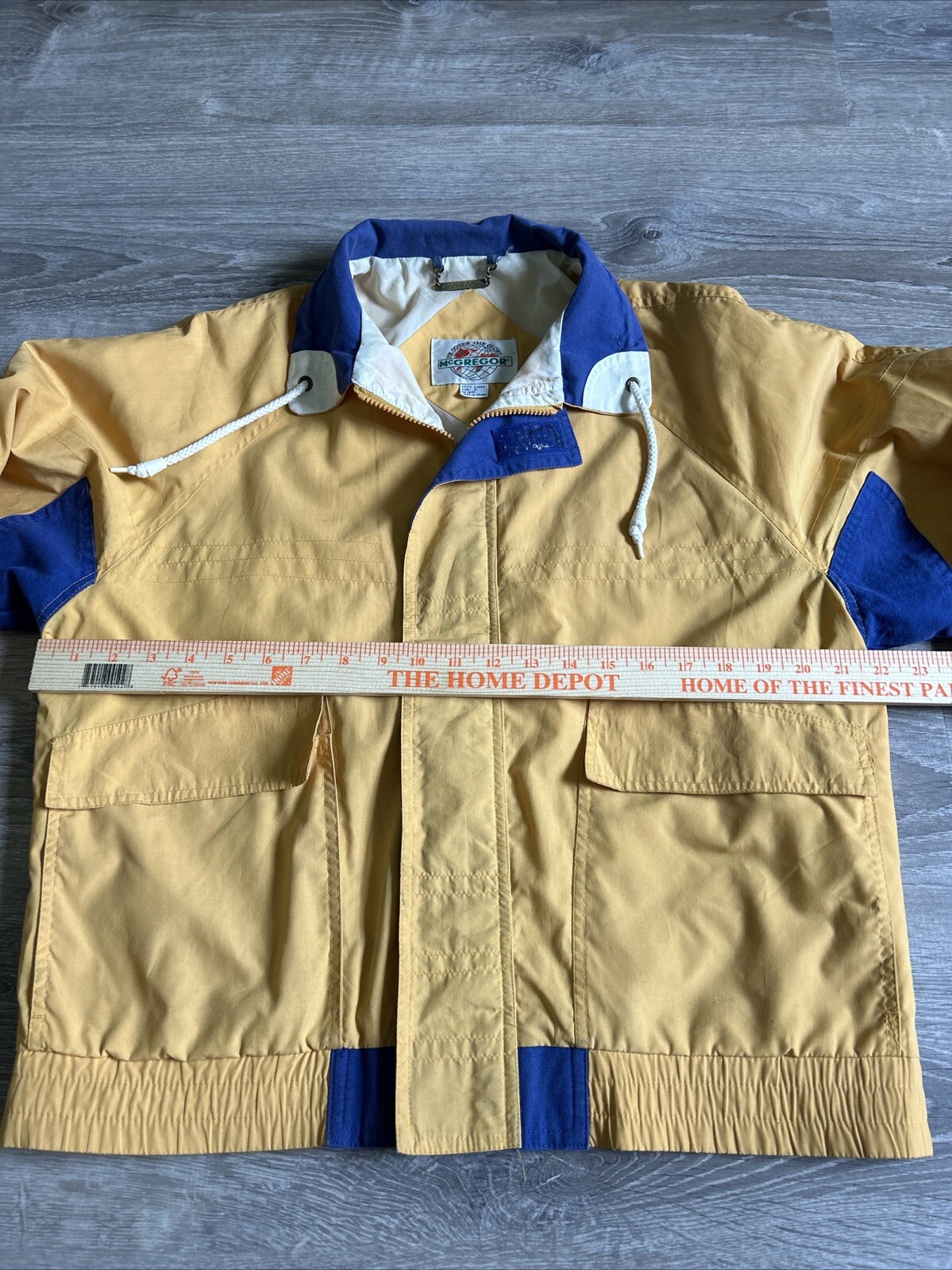 VTG ~ 1980s ~ McGregor Anti-Breeze Yellow & Blue Bomber Style Windbreaker Sz. S