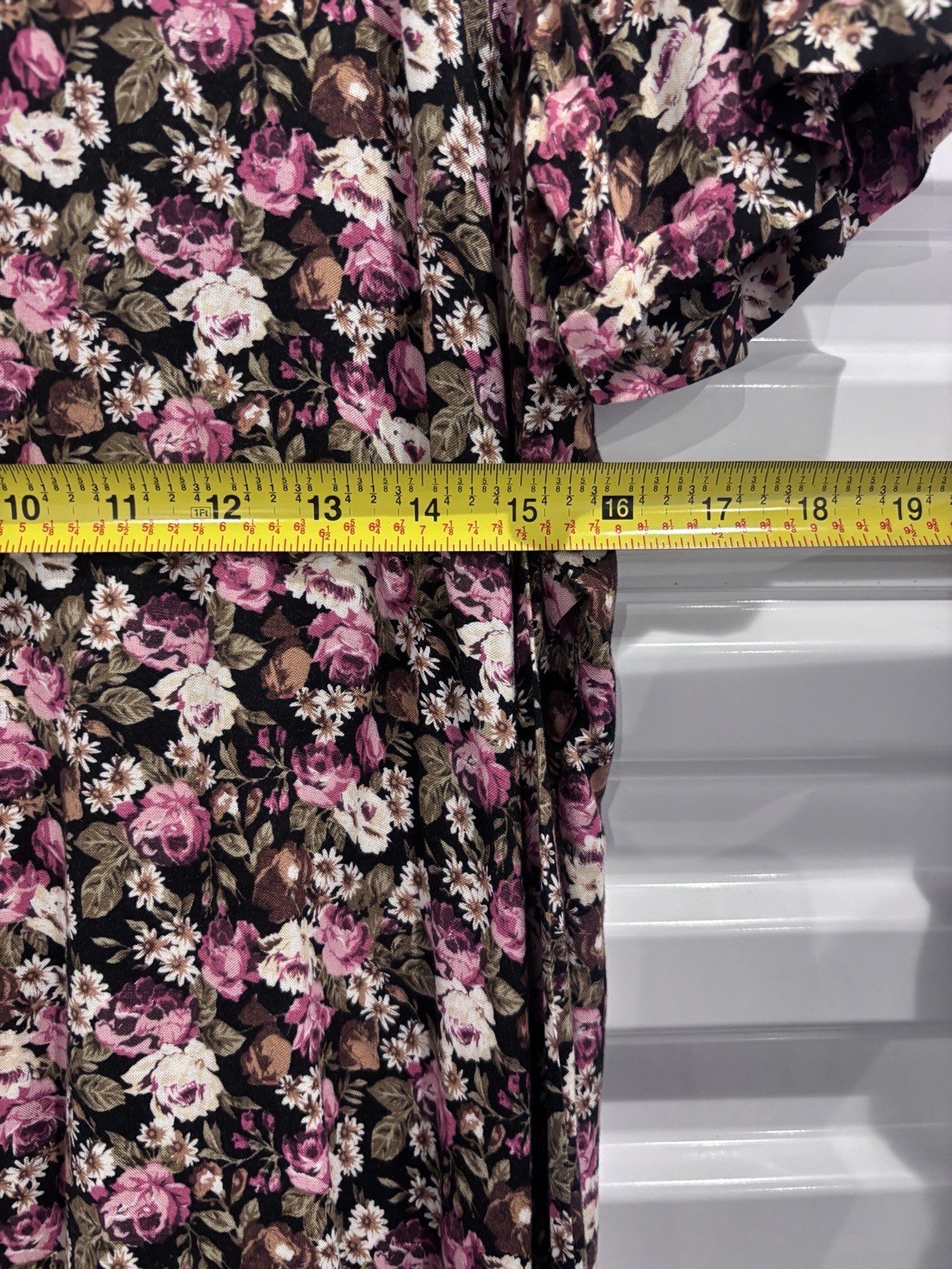 VTG 90s Amanda Nicole Floral Prairie Dress Lace Collar Size M Cottage Core Midi