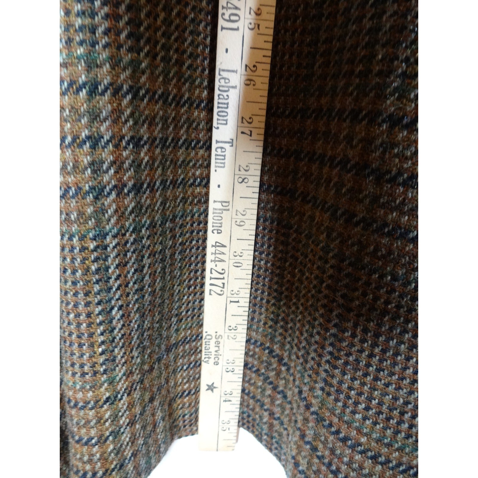 Vintage ILGWU Tweed Coat Women M Brown Fur Trim Belted 60s Retro Dark Academia