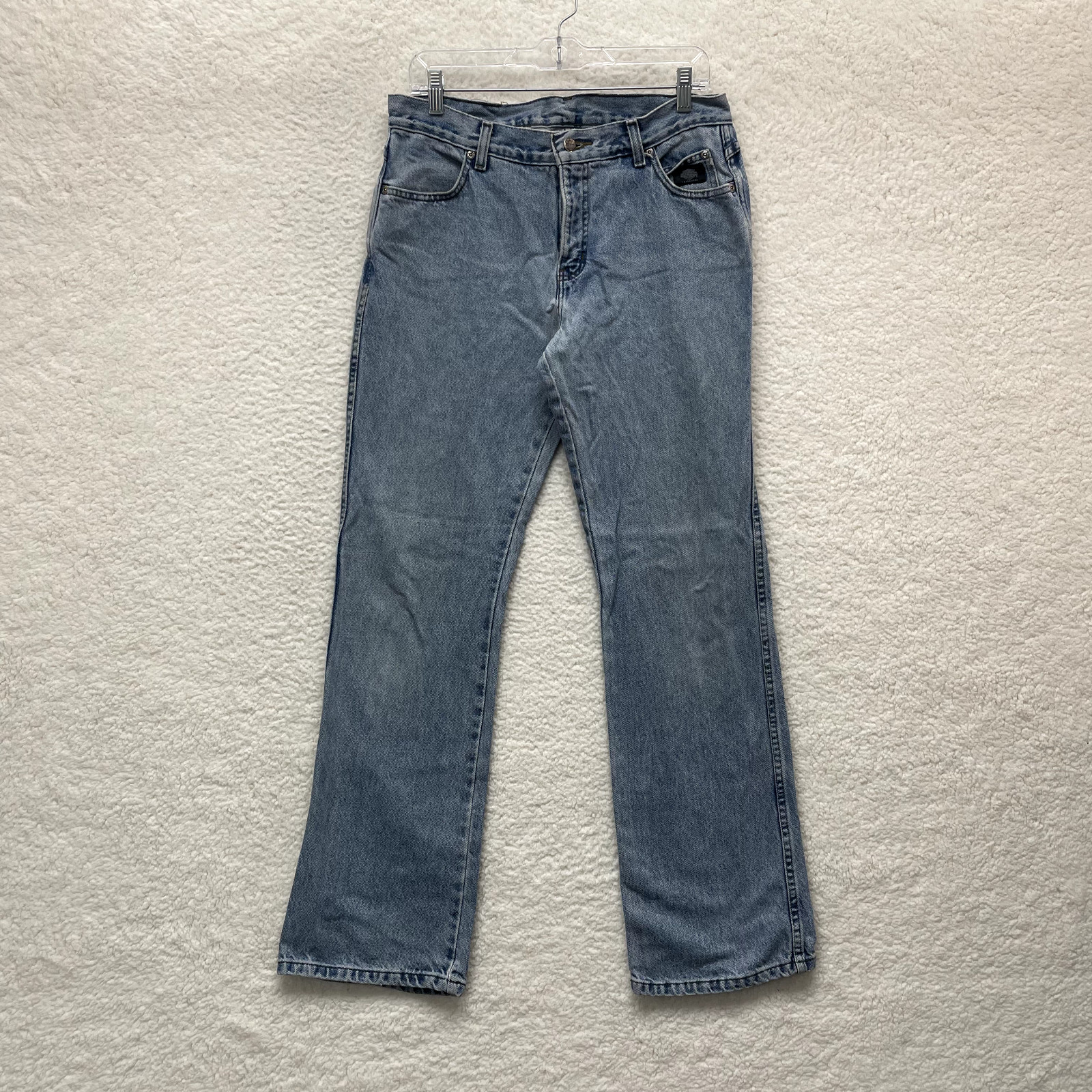 Vintage Harley Davidson Jeans 12 30 Long Tall Womens Bootcut Light Wash Mid Rise