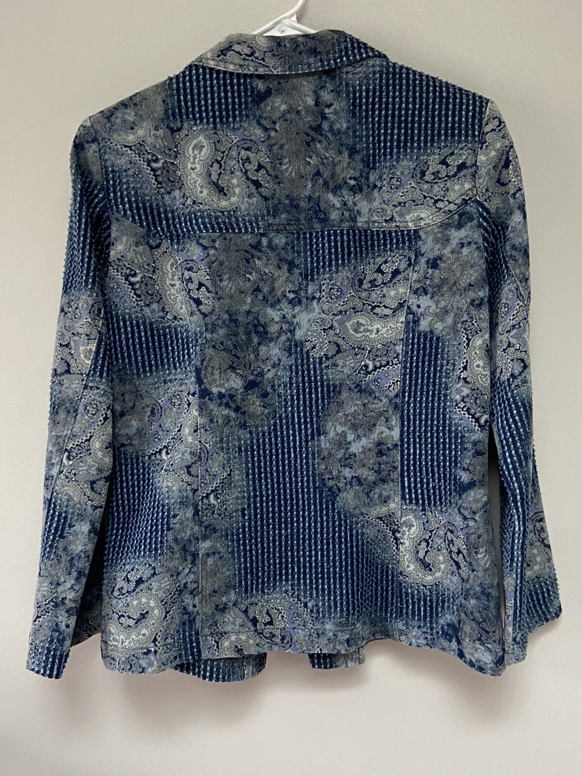 Vintage Gotcha Covered Womens Blue Knobby Paisley Denim Jacket Small