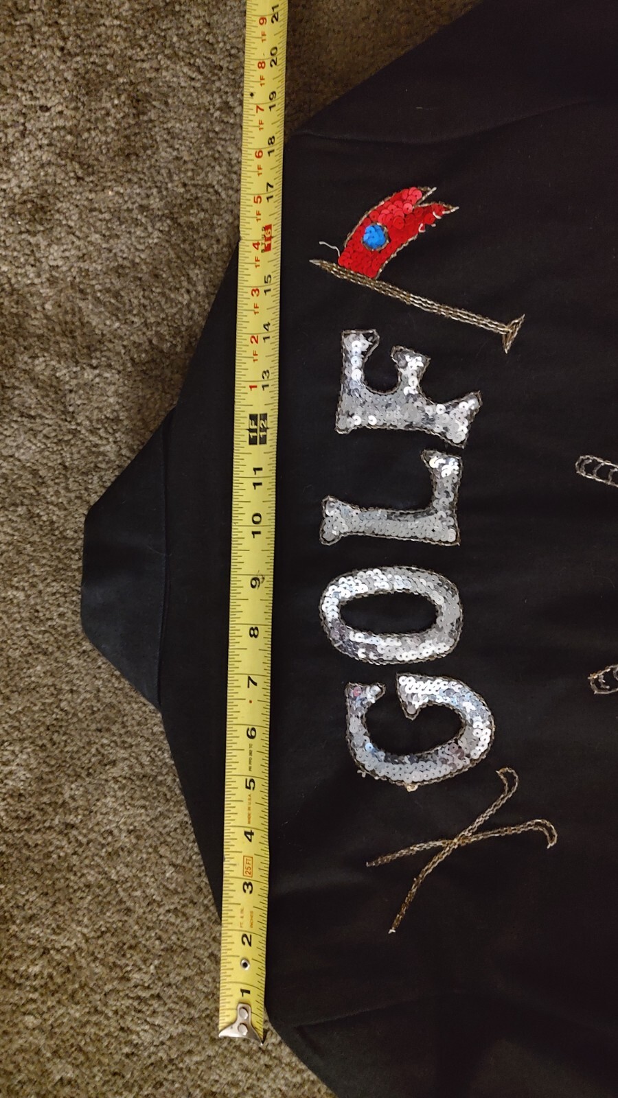 Vtg 80s MODI DENIM Sequin Embroidered Golf Theme sz 6-8 Snap Chromatic Jacket