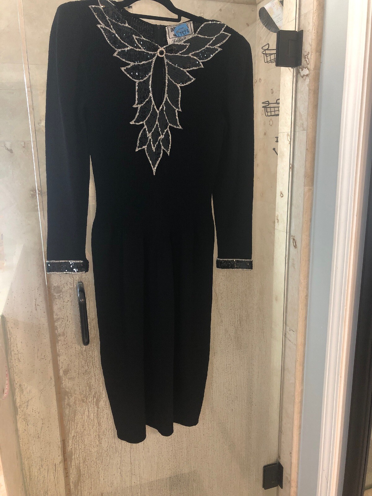 VTG Saks Fifth Cutout Sexy Embellished Sweater Dress DON SAYRES WELLMORE S M