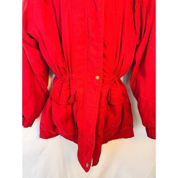 Woolrich Vintage Red Hooded Parka Jacket Women XL Ski Snowboard Cabincore Coat