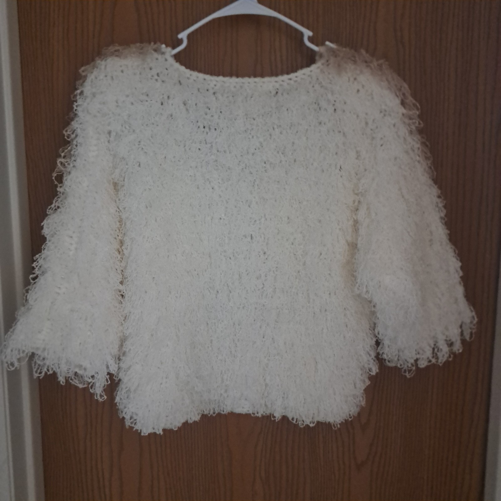 Rare Vtg 80’s Side Effects Loopy / Shaggy Crochet Hand Knit Sweater Sm/Med