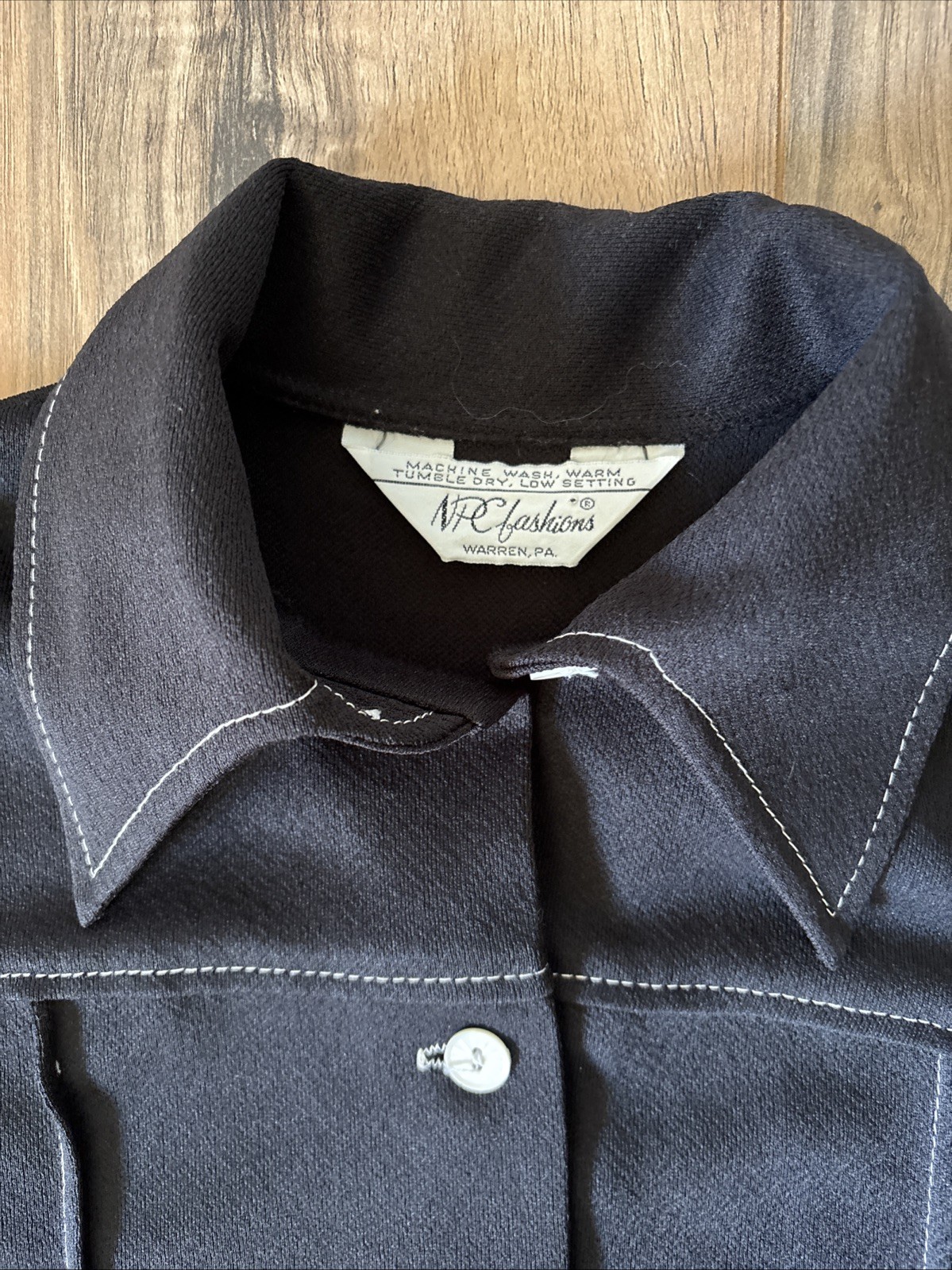 Vintage NPC Fashion Womens M Black Blouse Classic Retro Western Rockabilly