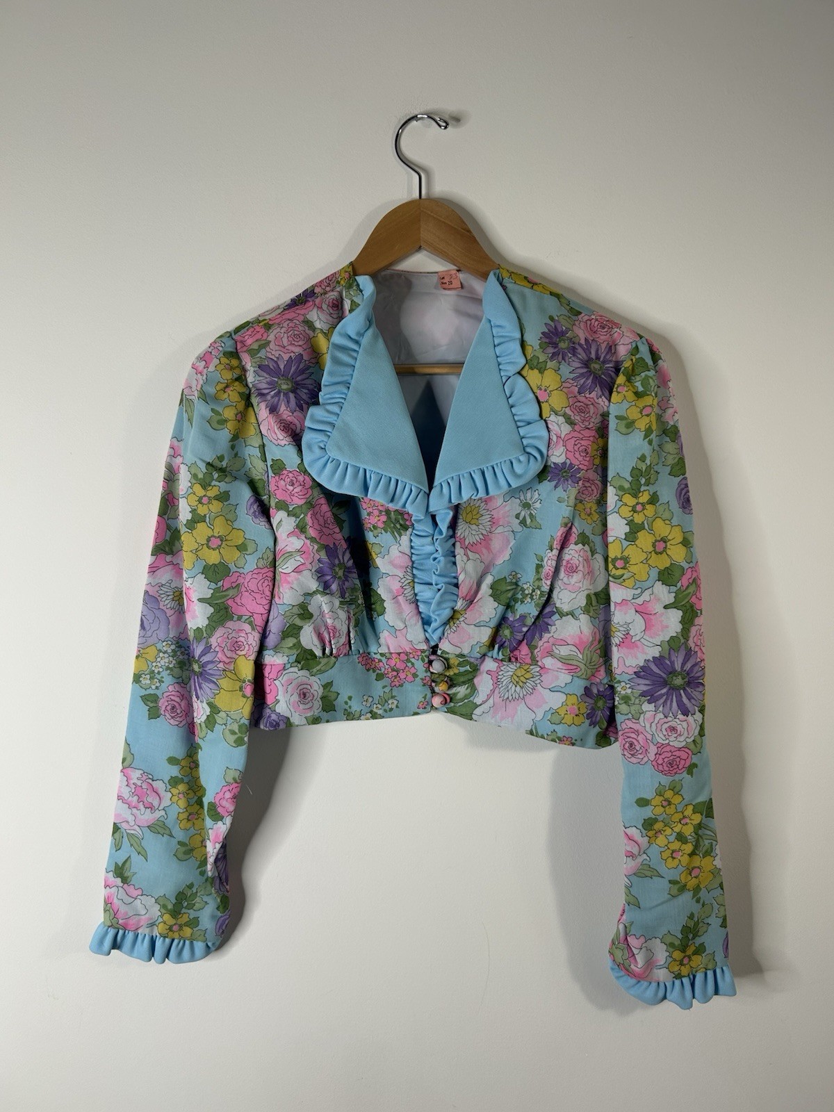 Vintage 1970’s Jacket Women’s Multicolor Floral Bolero Crop Hippy