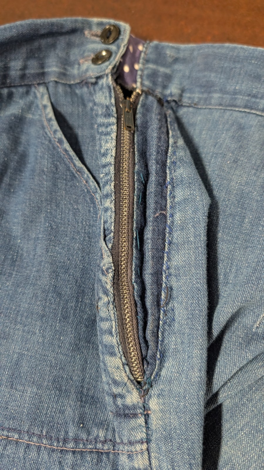 Vintage 40s 50s Western Side Zip Denim Jeans Work Wear Ranch Women’s Pants S