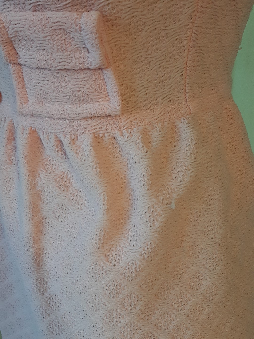 Vtg 60s70s Mod Gogo Mini Party Dress Pink Textured Sz9 Petite Carol Brent