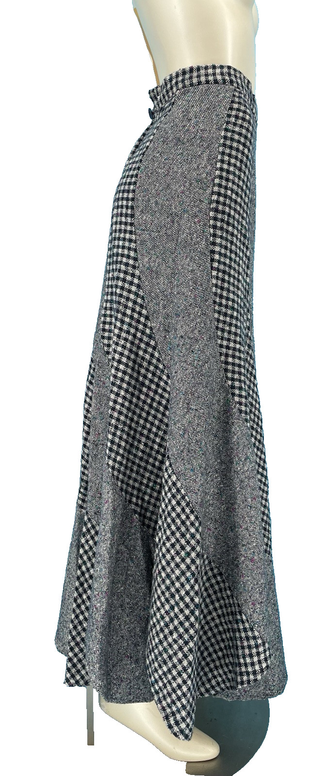 VTG 60s~70s Patchwork Hippie Boho Gypsy Fairy Twirl Hem Maxi Skirt Dress Top XS