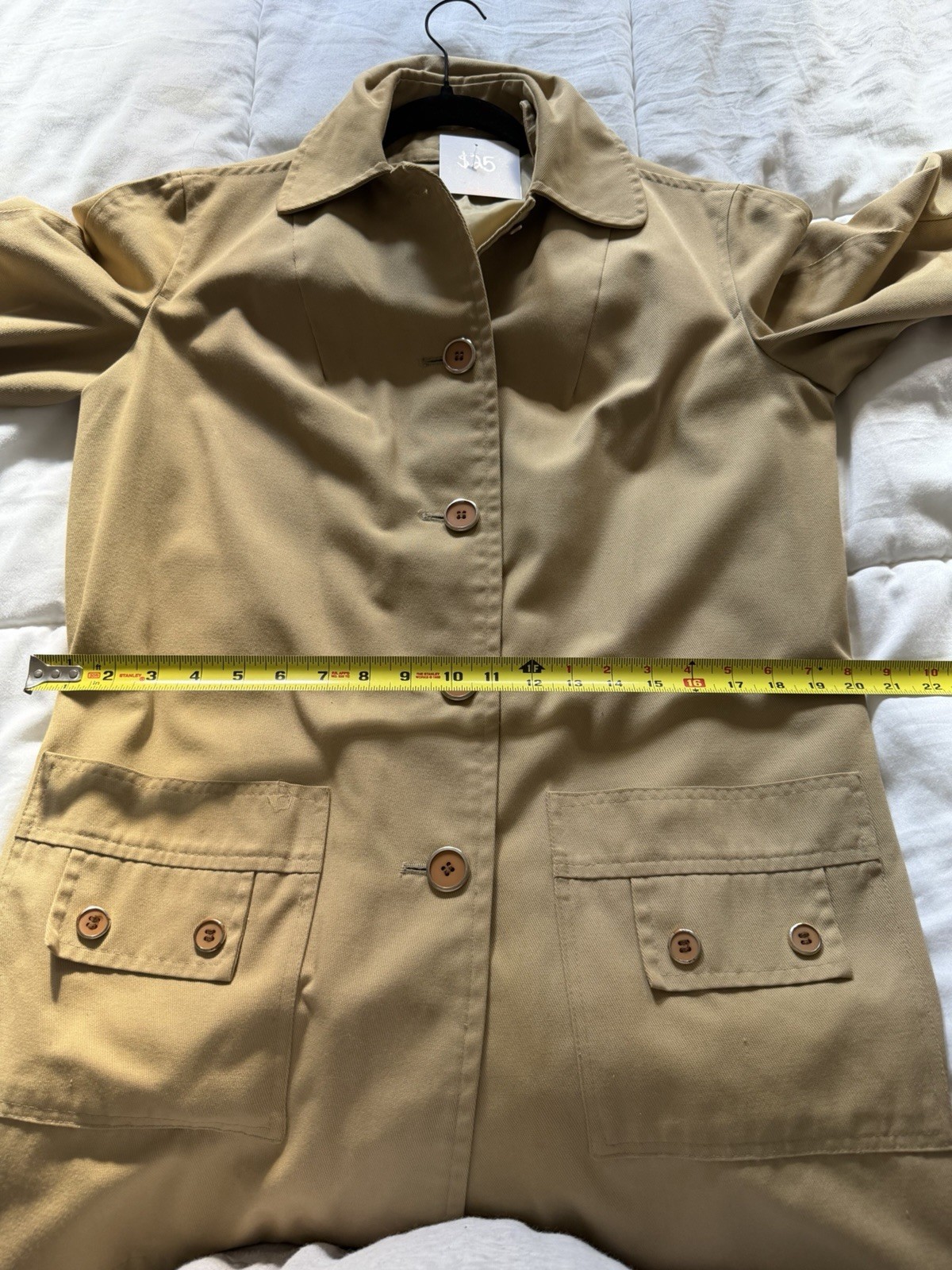 Celanese Fortrel 60s 70s Vintage Women’s Trench Coat Khaki