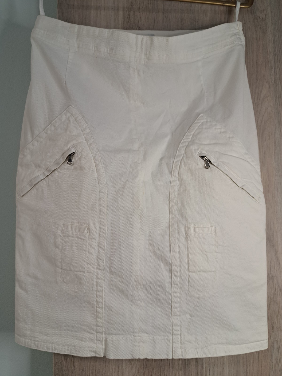 VTG 90s Italian Designer CoSTUME NATIONAL Women’s Mid-Length White Skirt Sz 40