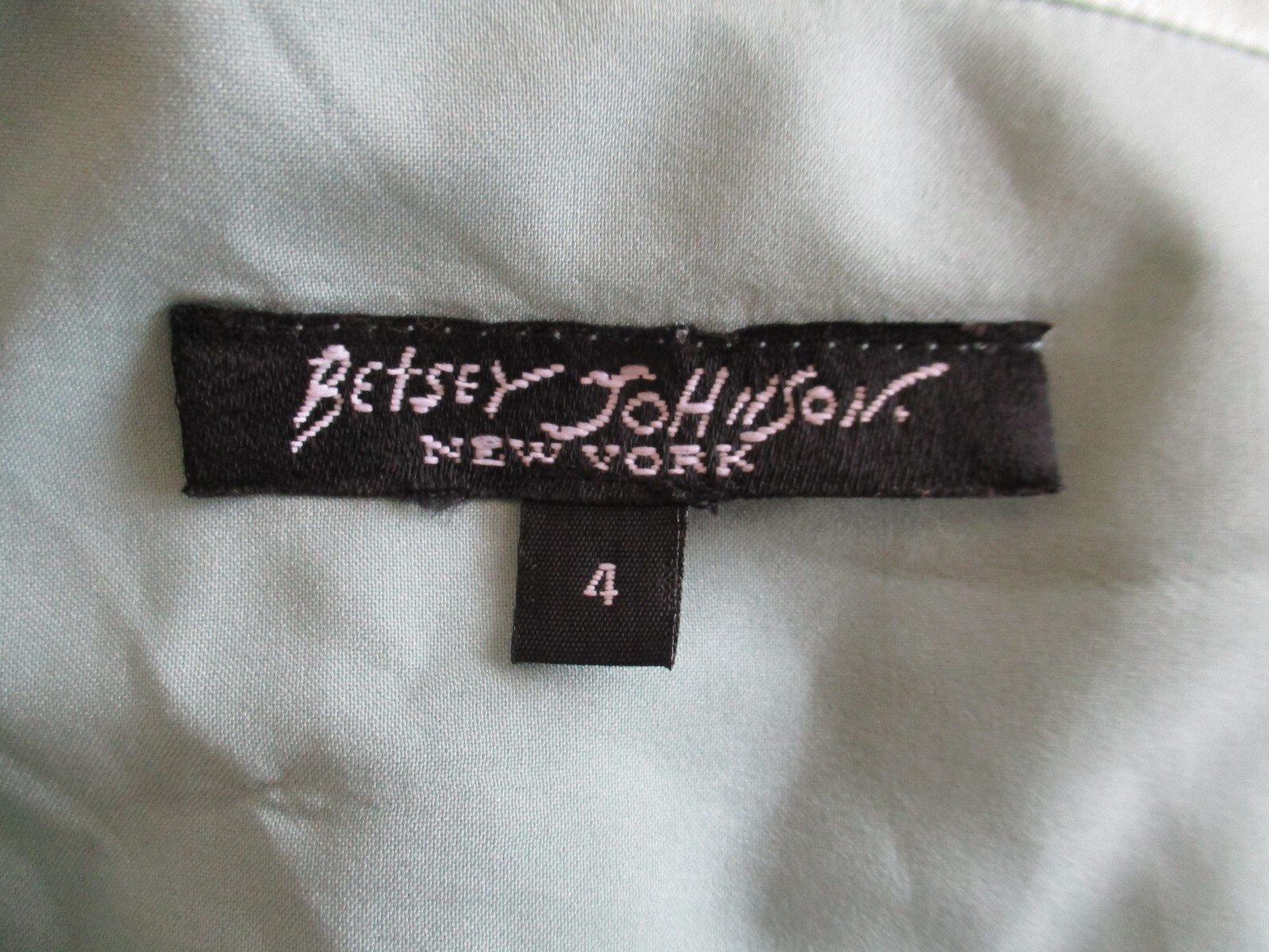 Vintage Betsey Johnson New York Dress Size 4 Women Floral Print Satin Lace Trim