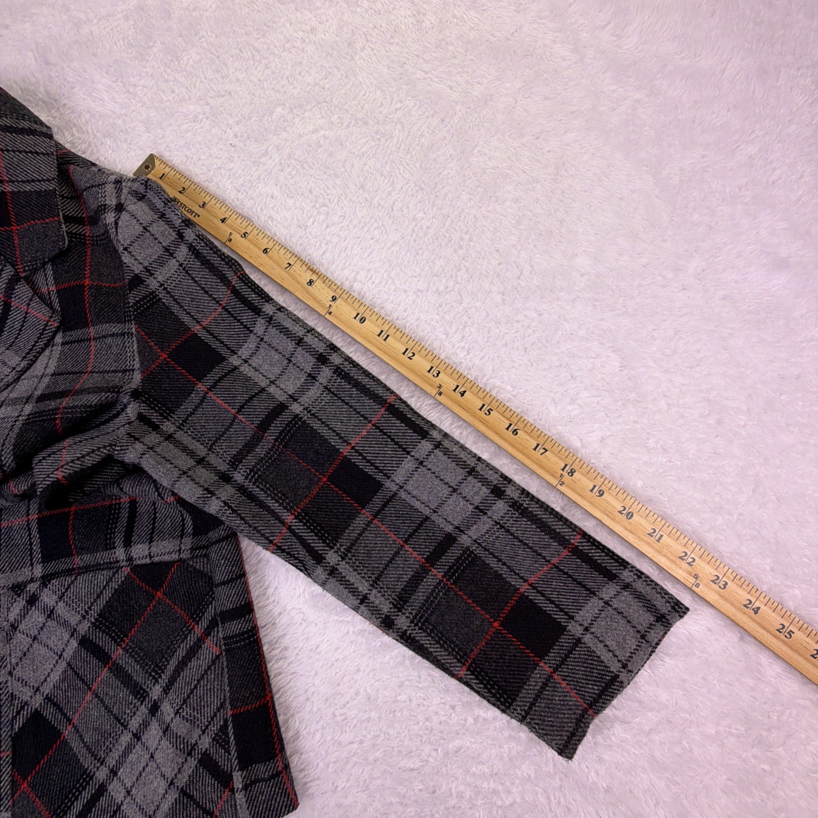 Vintage Haband Black, Gray, & Red Plaid Blazer Women’s Medium Made in USA