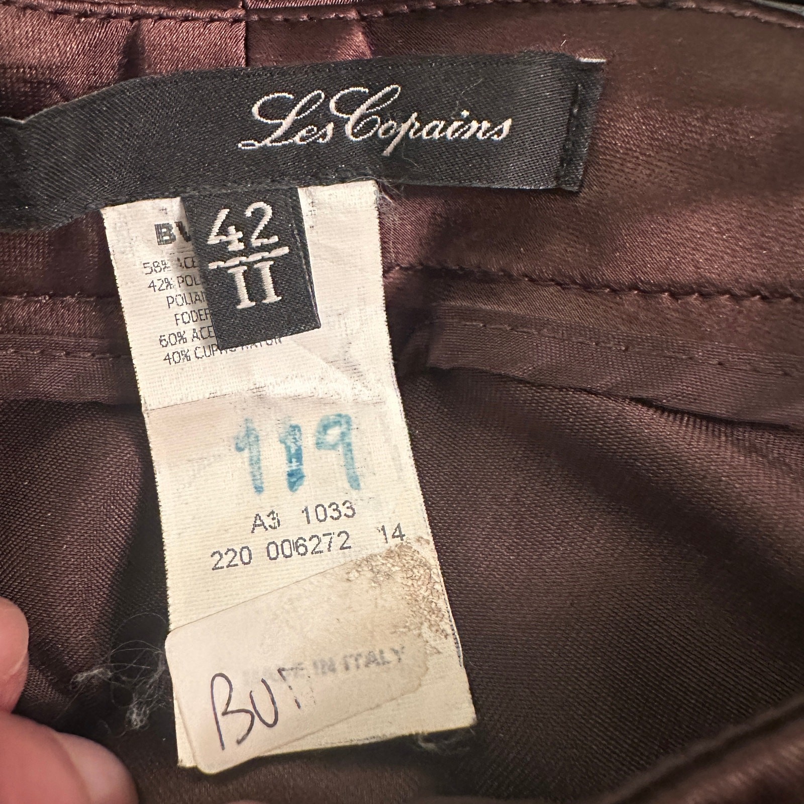 VINTAGE LES COPAINS ITALY HI SHEEN CHOCOLATE BROWN SATIN WIDE LEG PANTS