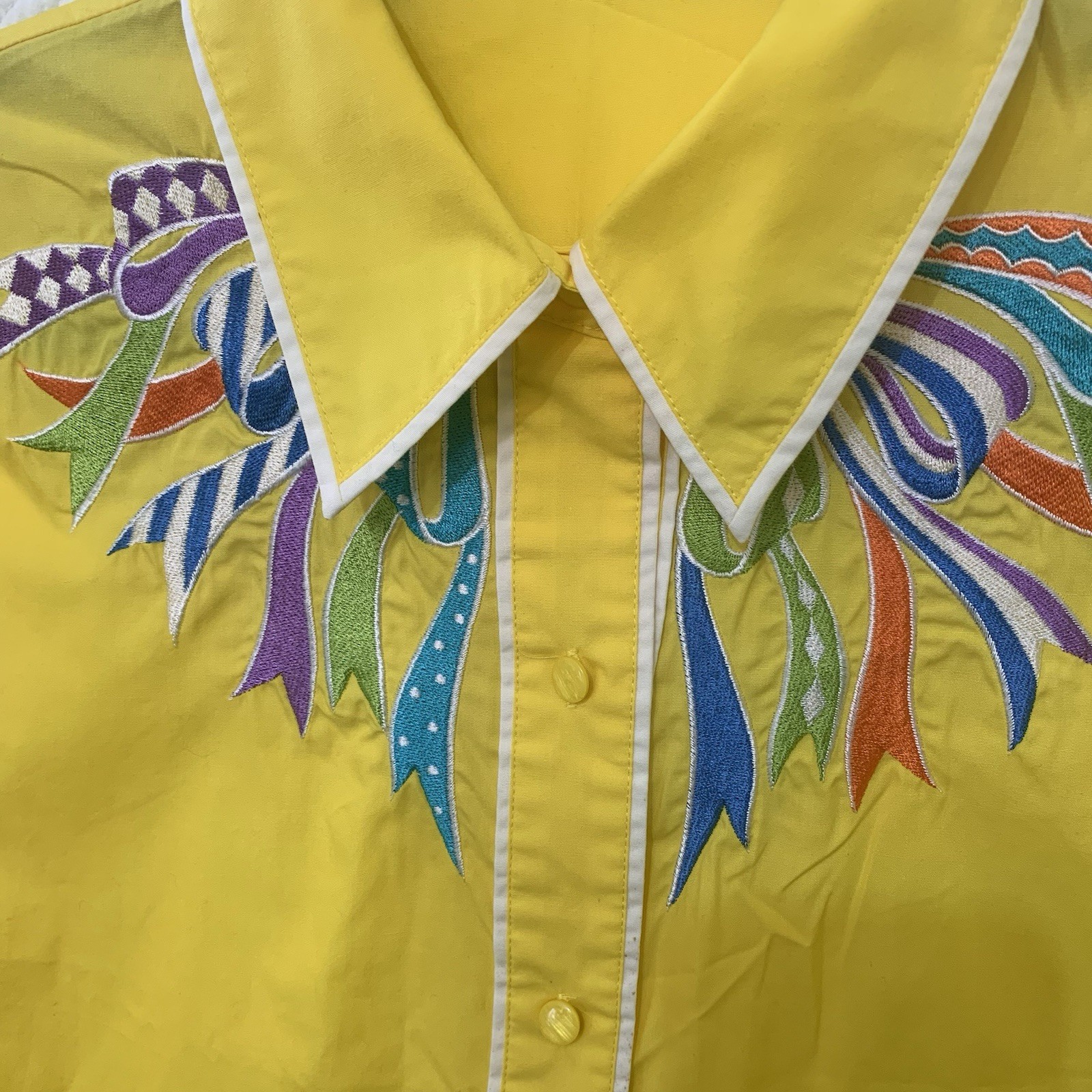 VTG Bob Mackie Wearable Art Shirt Women’s Western Ribbon Craft Grandma Teacher
