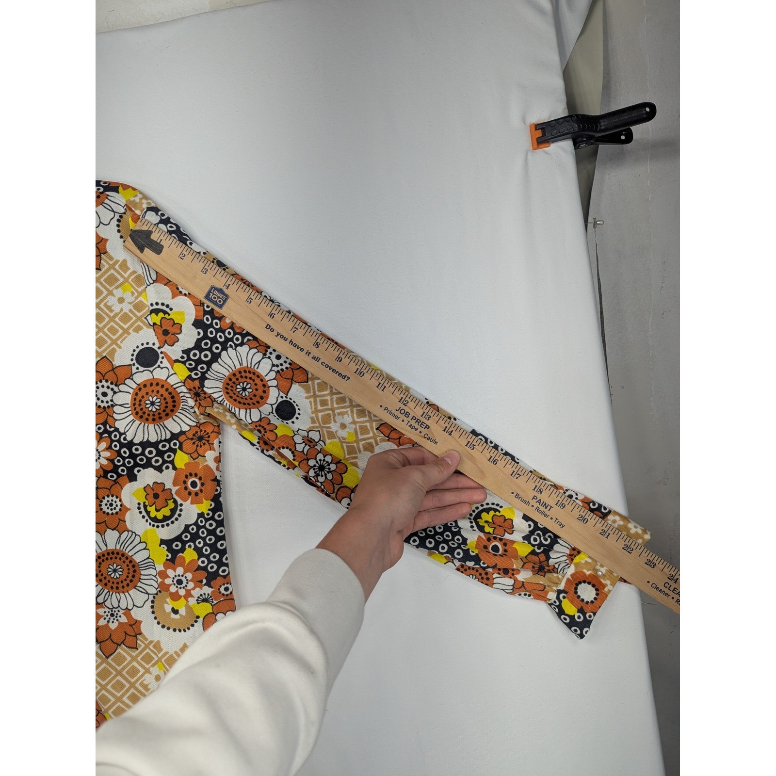 Vintage Lanie J 70s Floral Button Up Blouse Orange Yellow Disco Top