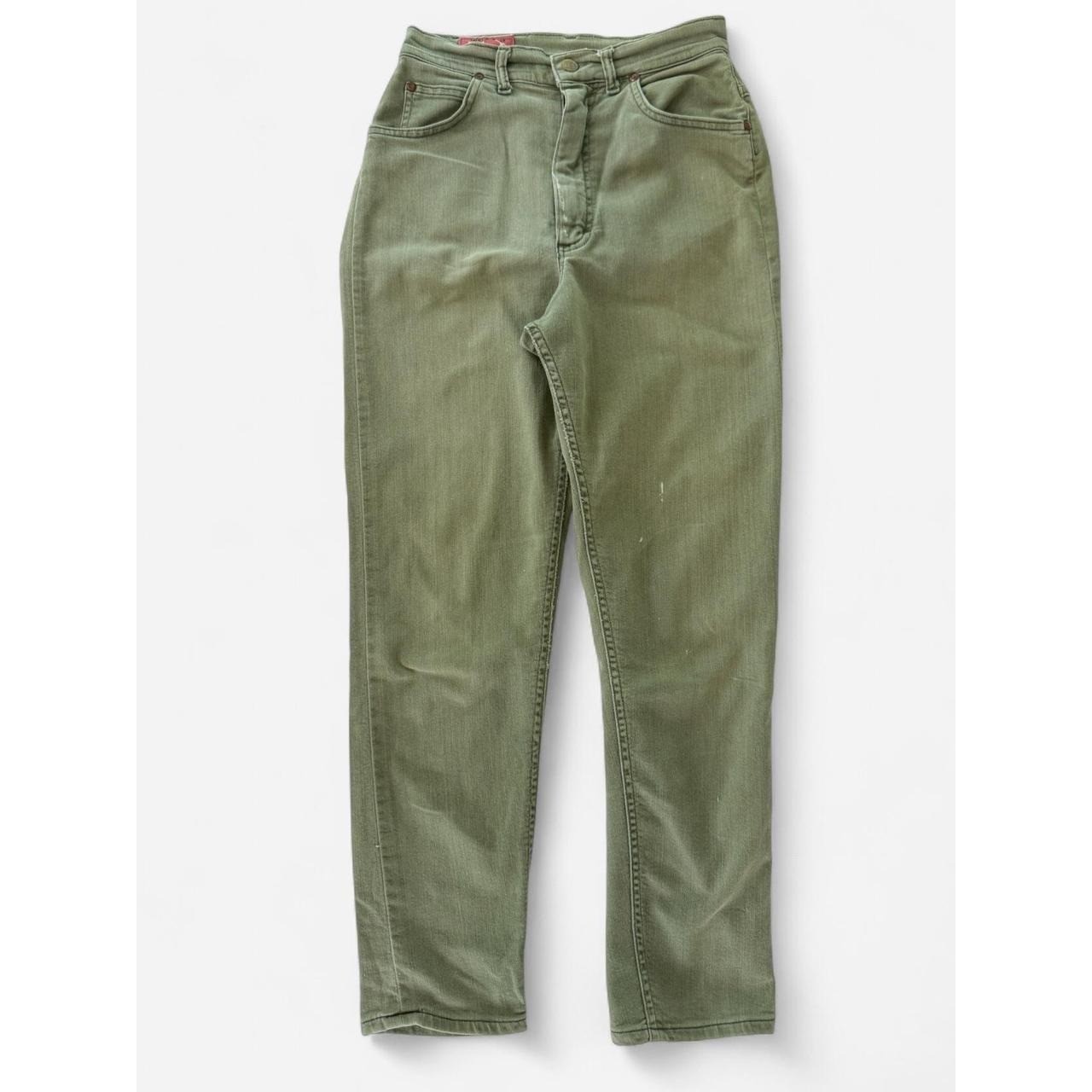 Vintage 1960s Lady Lee stretch riders in olive green skinny jean