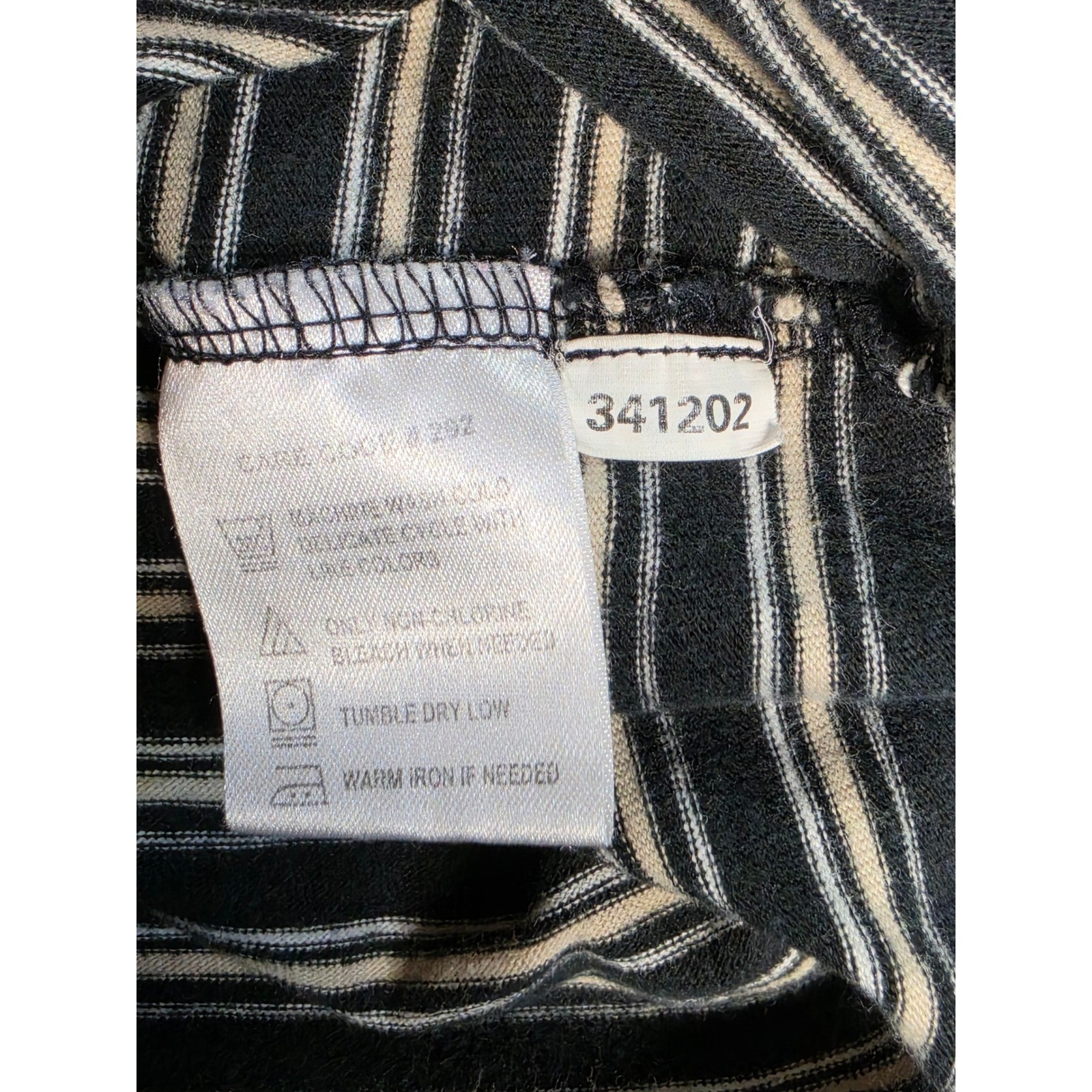 Vintage Victoria Jones Woman Safari Embroidered Striped T-Shirt Black 3X