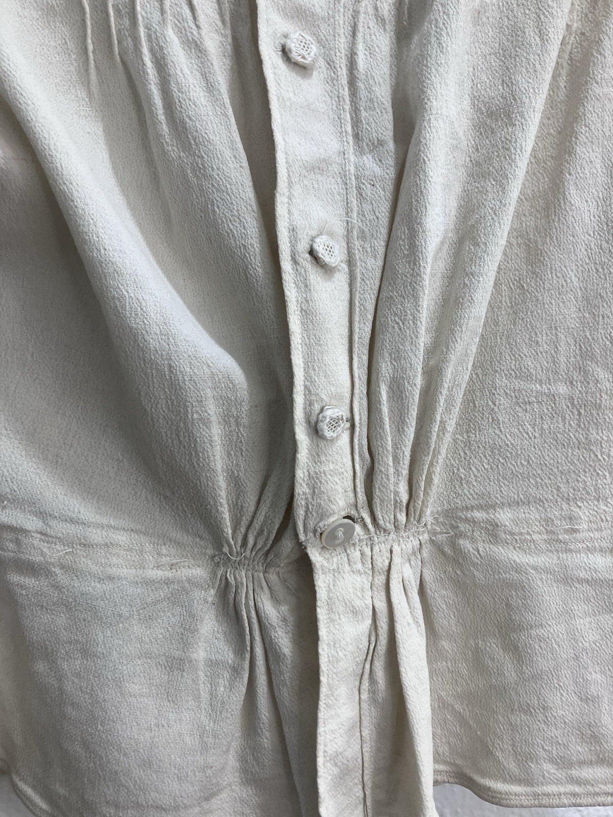 VTG ANTIQUE 1900’s Victorian Edwardian High Neck PinTuck Eyelet Lace Appliqués