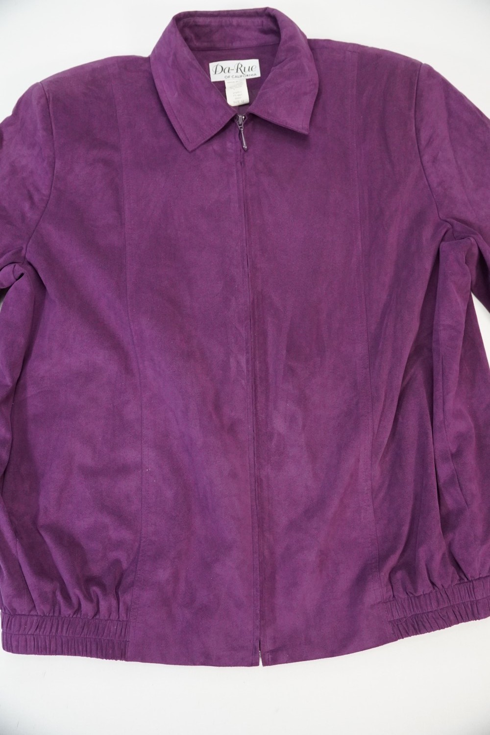 Vintage Da-Rue of California Purple Suede Jacket Womens Sz 12 Faux Made in USA