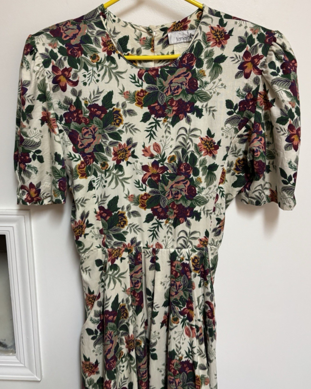 Vintage Tamaron Floral Tea Dress Midi A-line Cottagecore Size 12