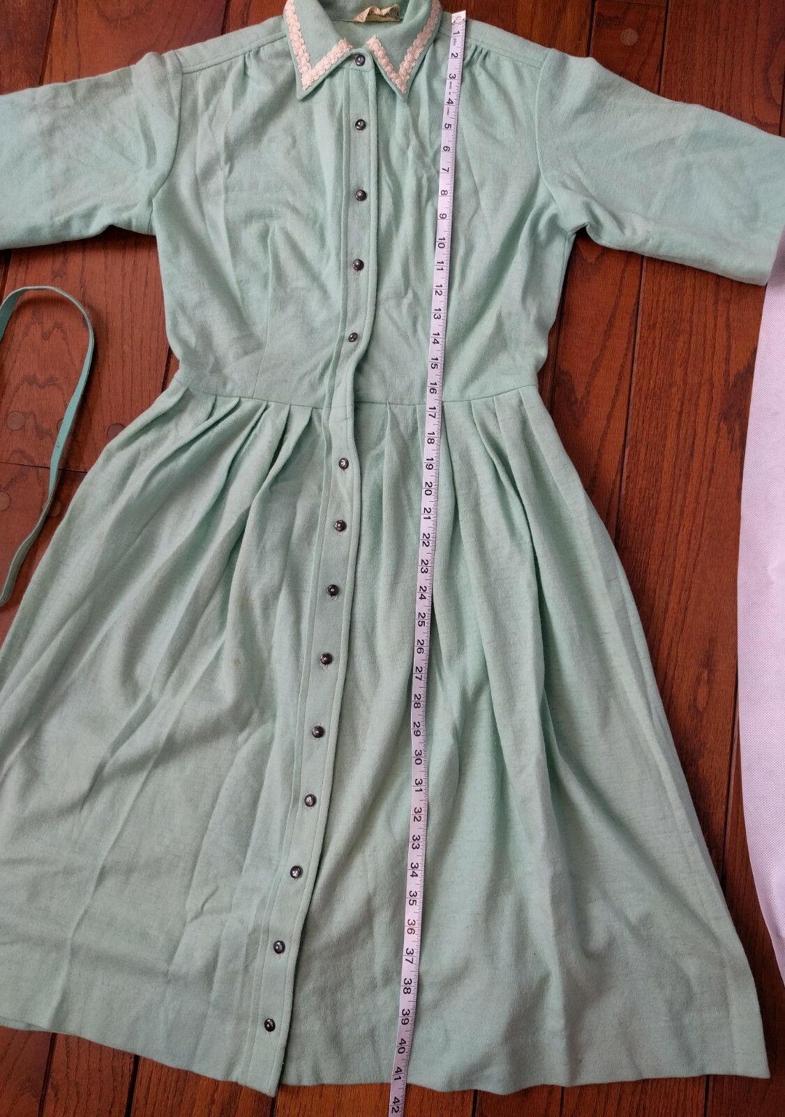 Vintage Henry Rosenfeld Mint Green Dress Belt Clothing Cosplay 1950s Craft Prop