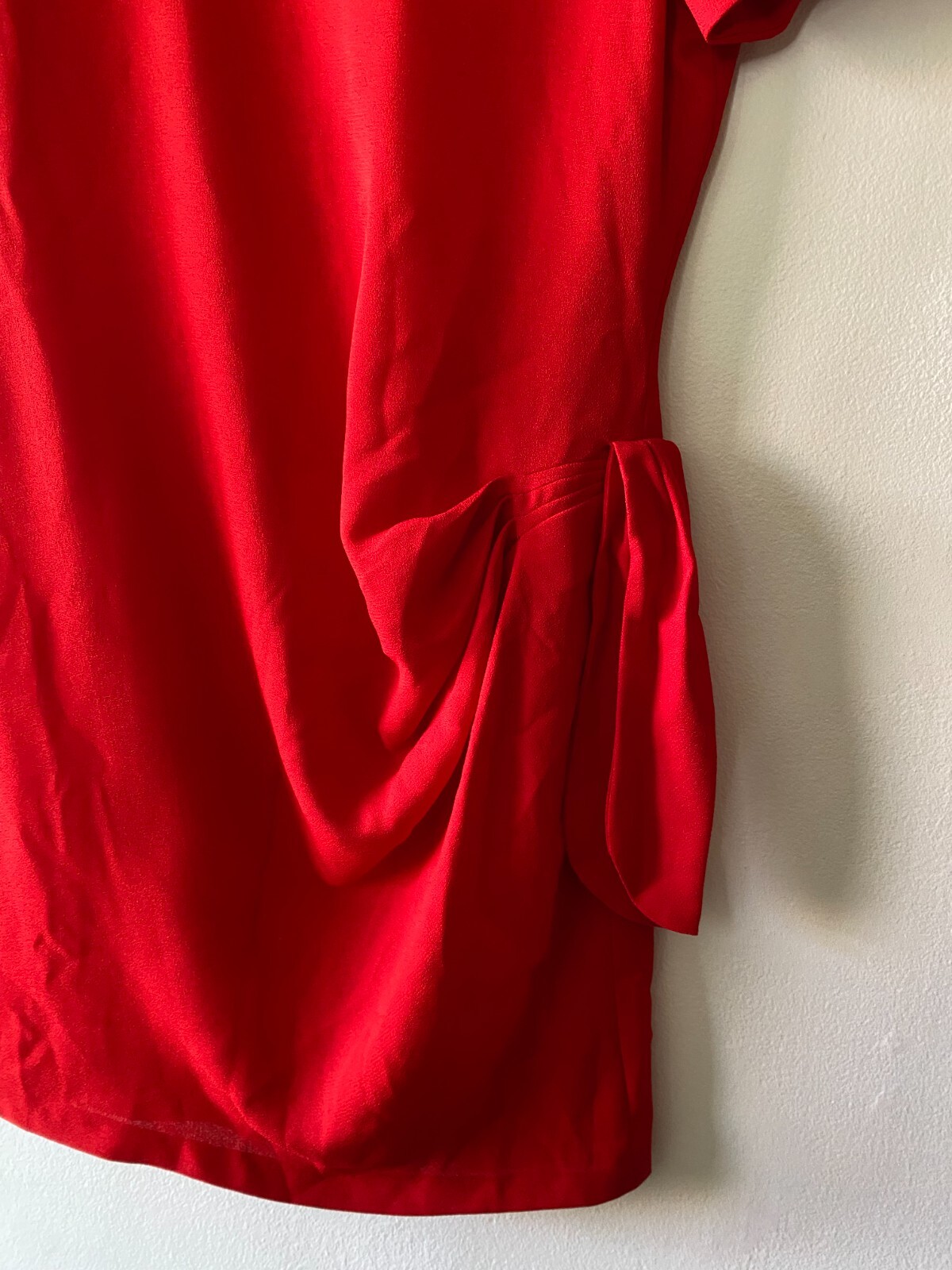 Vintage 1980s Pia Rucci Red Crepe Mini Dress size 8