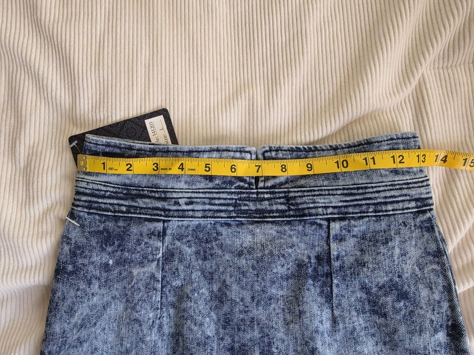 Faith Blue Vintage 80’s 90’s Acid Wash Denim Pencil midi Sz L Nwt