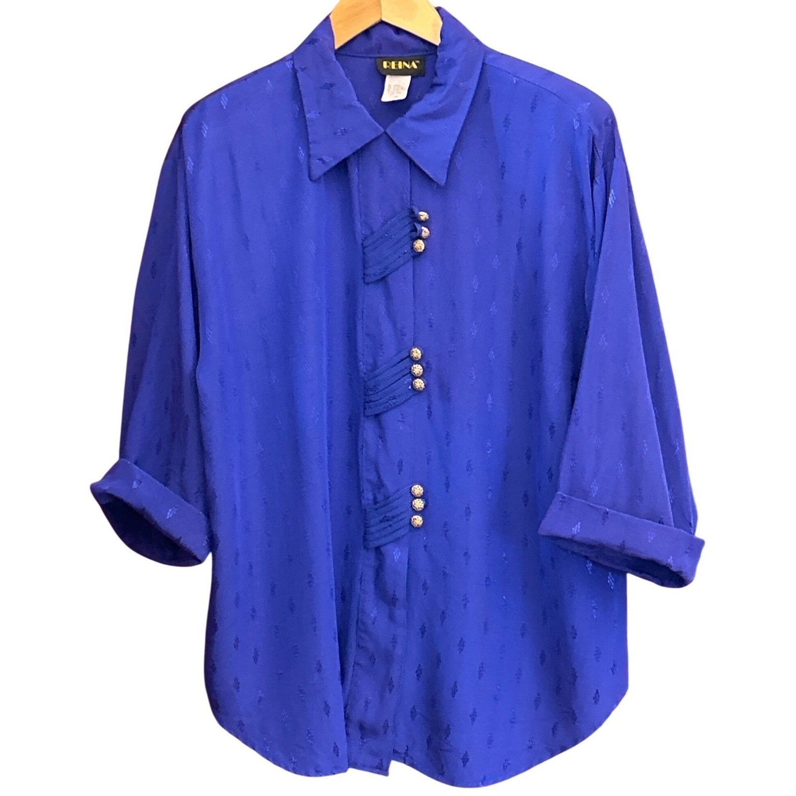Vintage 90s Reina Blouse Royalcore Jewel Tone Maximalist Statement Regencycore